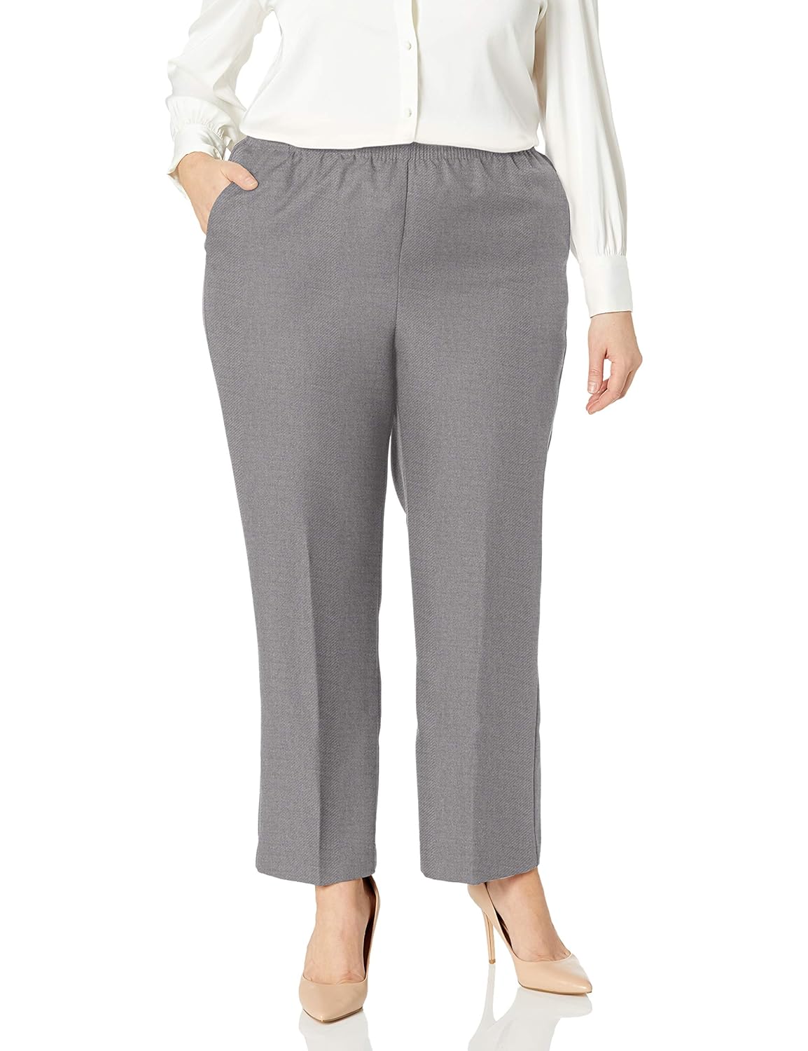 Alfred Dunner Womens Plus Pants Brown 20 Plus