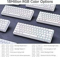 Vista 6 de DIERYA Teclado mecánico inalámbrico DK63 60% para juegos Bluetooth2.4Gcon cable Retroiluminación RGB Mini teclado compacto antifantasma de 63