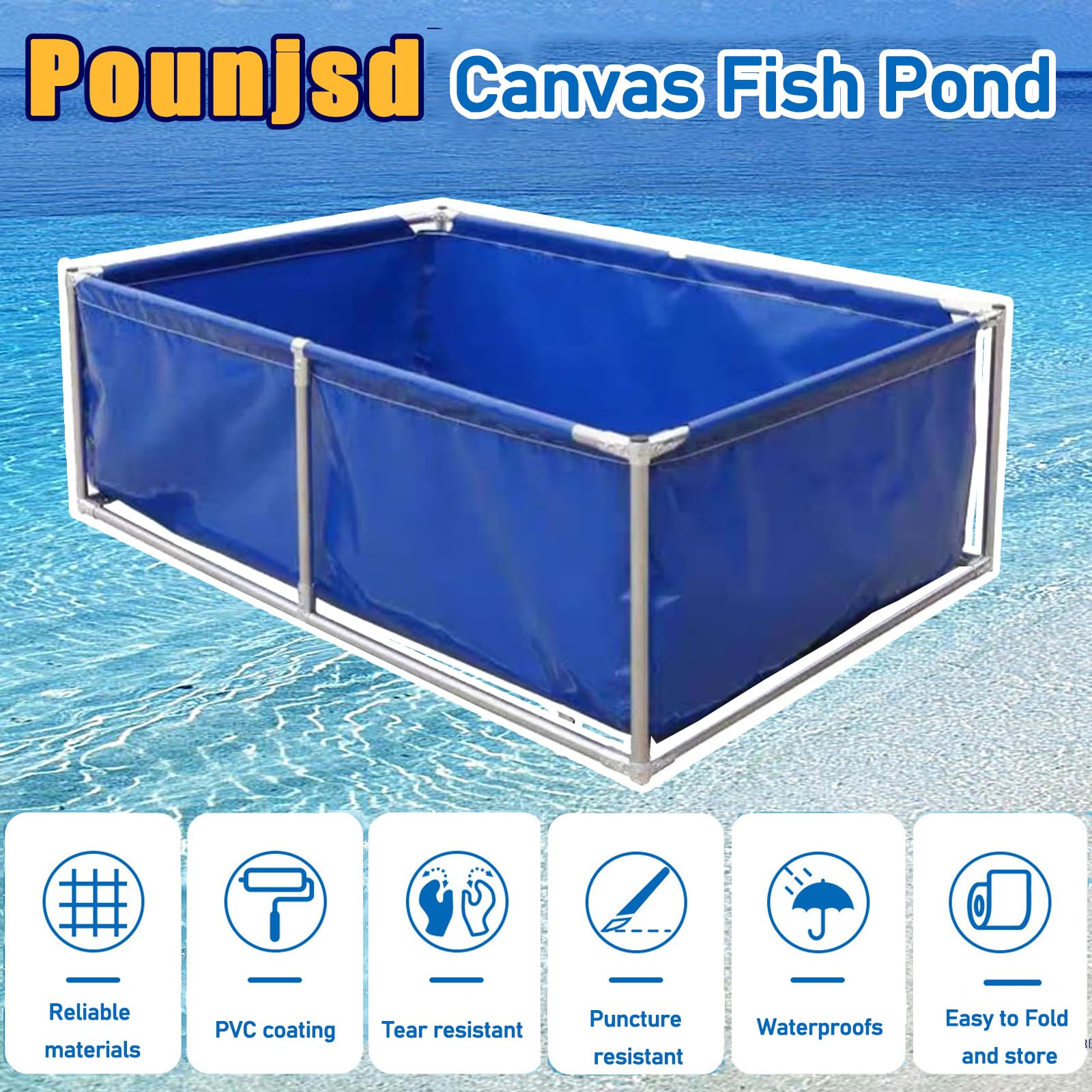 Laghetto portatile in PVC con valvola di scarico e telaio in acciaio, ideale per pesci d'acqua salata 1/2/3 m acquario all'aperto piscina stagno per pesci e animali acquatici