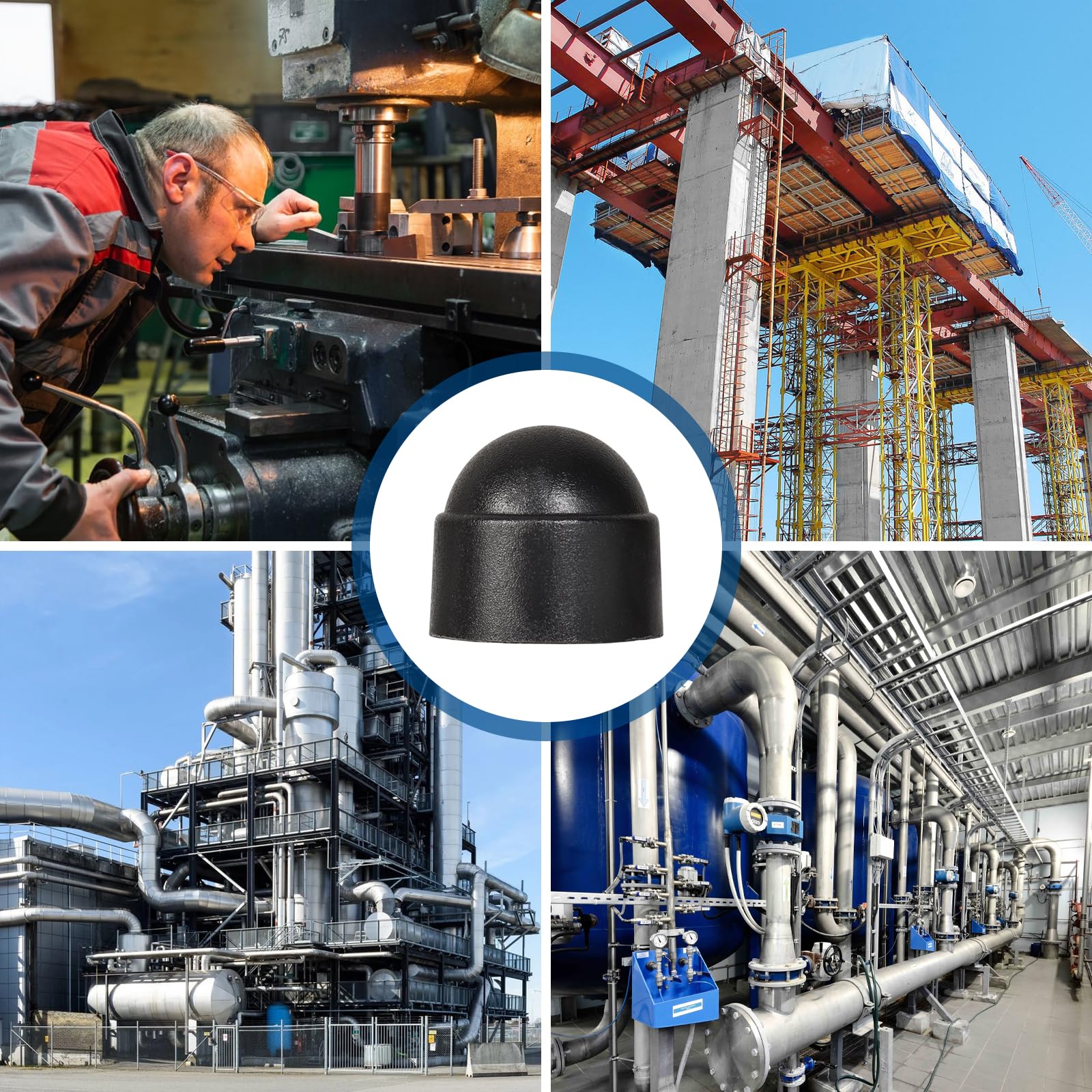 50 Coperture di Protezione per Viti m8, Coperture di Protezione in Plastica per Viti a Testa Esagonale, Adatte per Chiave da 13 mm, Adatte per Viti e Dadi, Prevengono Ruggine e Invecchiamento (M8)