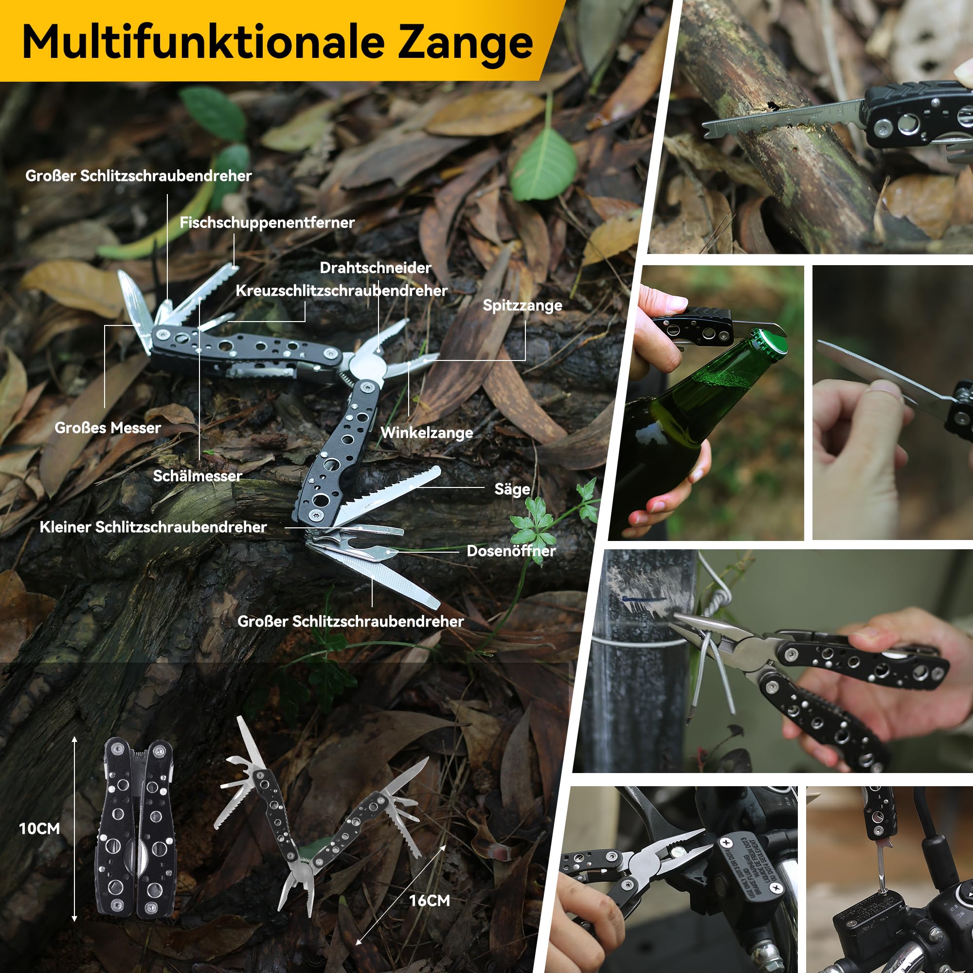14 in 1 Survival Kit Mehrzweck-Survival-Kit, Erste-Hilfe-Set für Outdoor-Sport, Camping, Bergsteigen, Feuerstein/Thermodecke/Pfeife