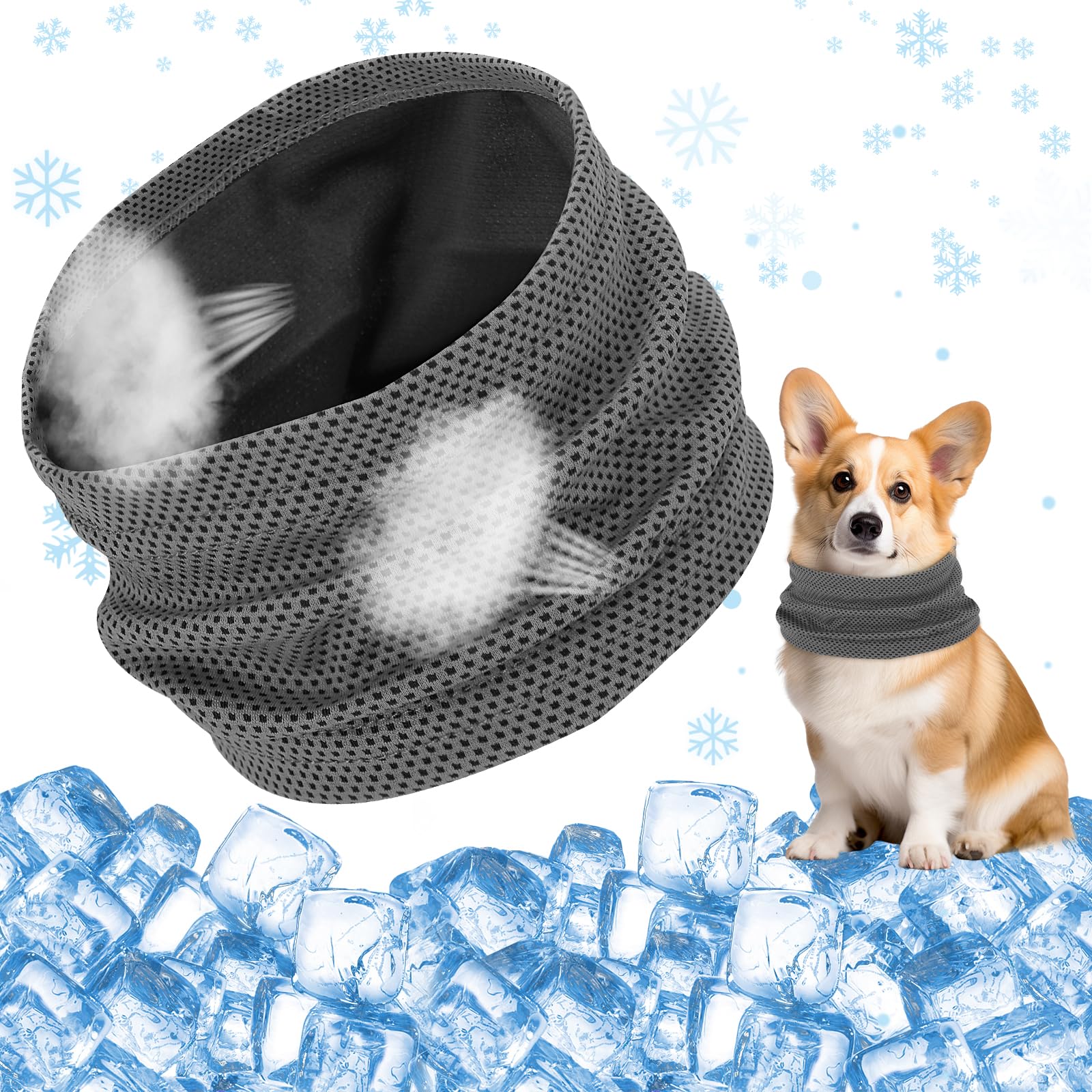 SPORWAY Kühlhalsband Für Hunde 2er-Set - Kühlender Schal Für Heiße Tage