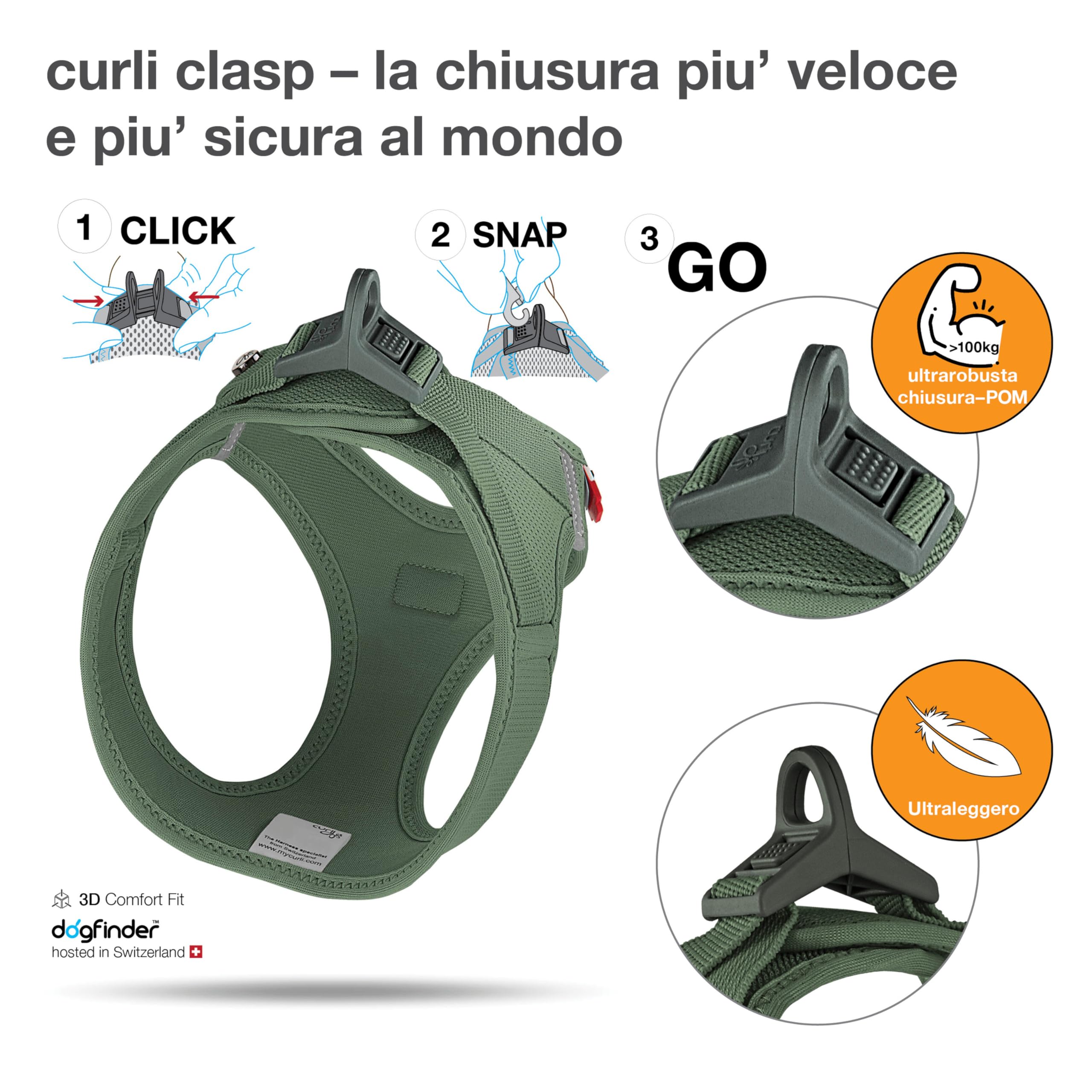 Vest Harness curli Clasp Air-Mesh Moss L