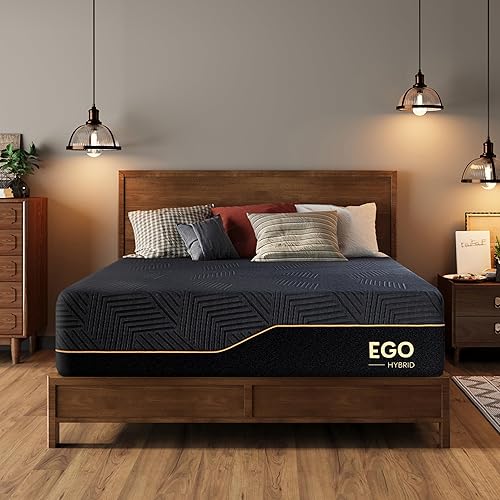 EGOHOME 14''Hybrid Queen Mattress,Memory Foam Pocket Spring Mattress with Cooling