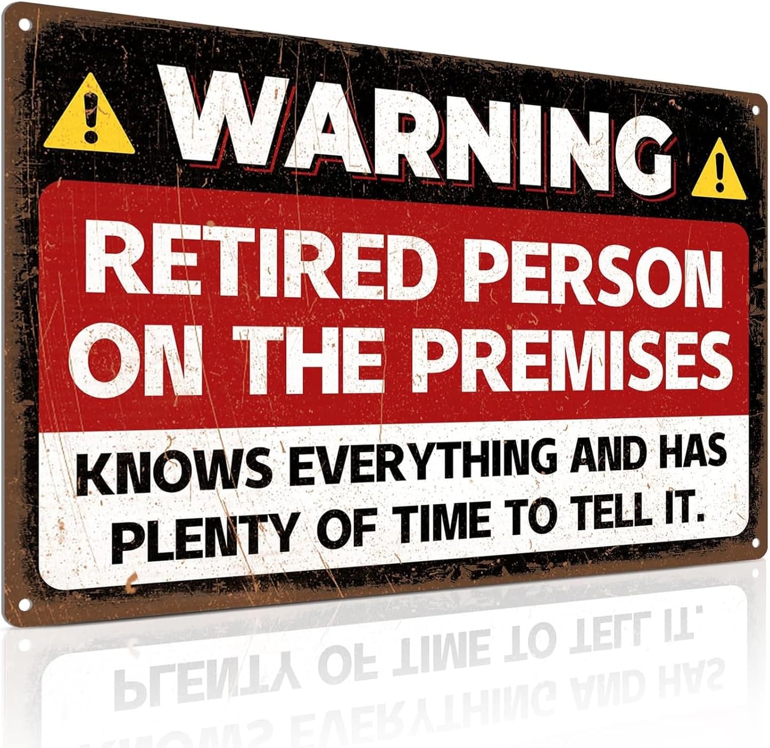 Minwegi Men's Red Retiret Gifts For - Humorous Metal Retiret Sign 30X20cm, Funny Office Retiret Plaque Decor, Perfect Farewell Gift For Coworkers & Friends