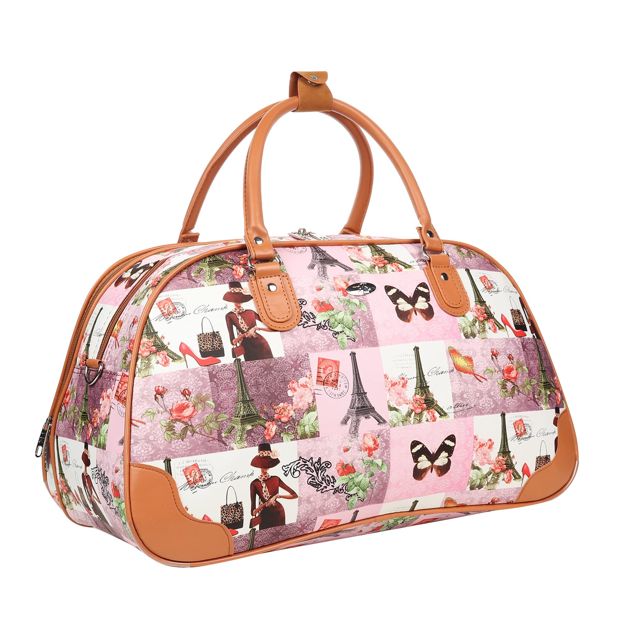 kezitaska Faux Leather 25 cms Luggage- Messenger Bag(HB211-005-PINK PRINT_Pink)-picture-21