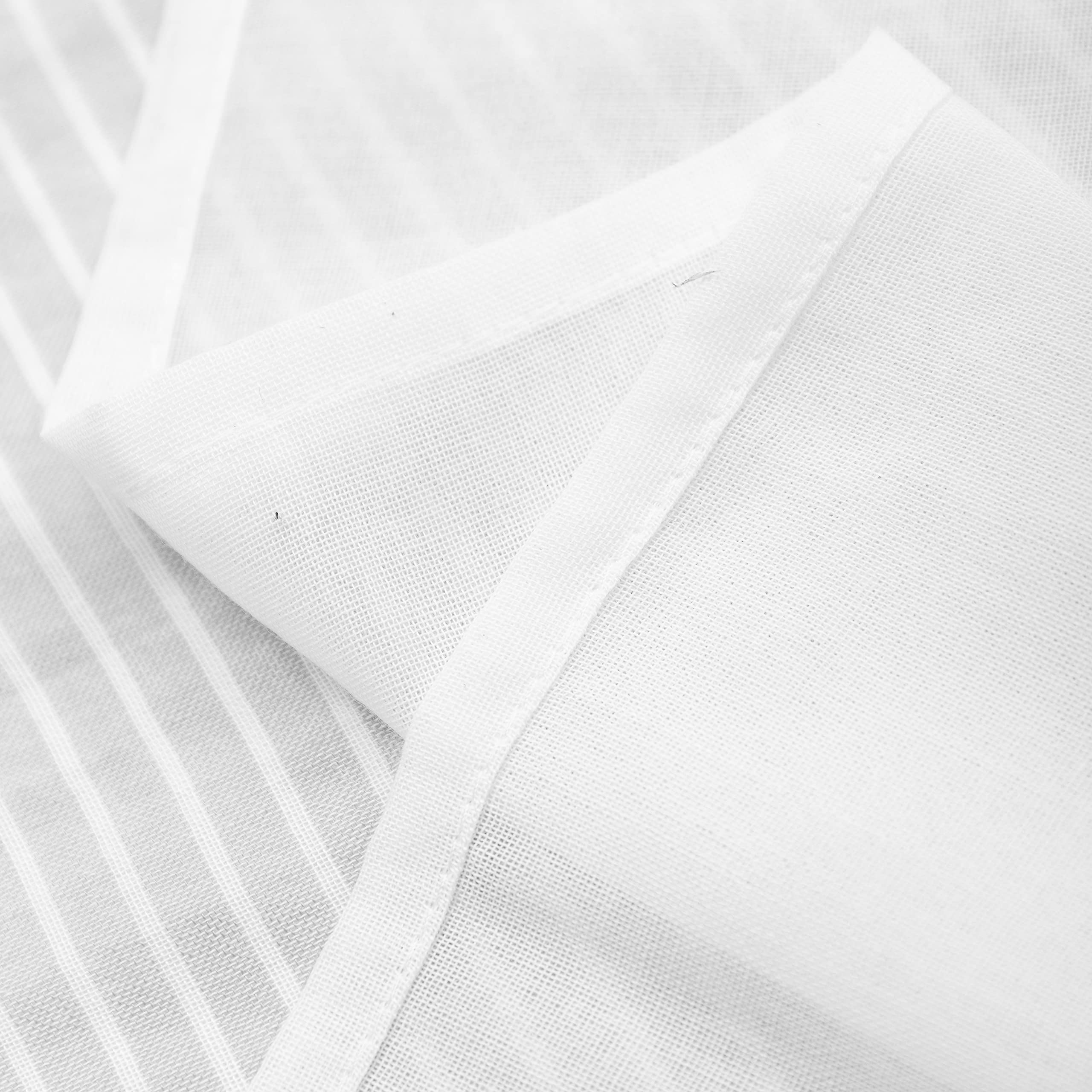 Tende Bianche Semi Trasparenti con Merletto 60x150cm 2 Pannelli per Finestra Soggiorno Camera