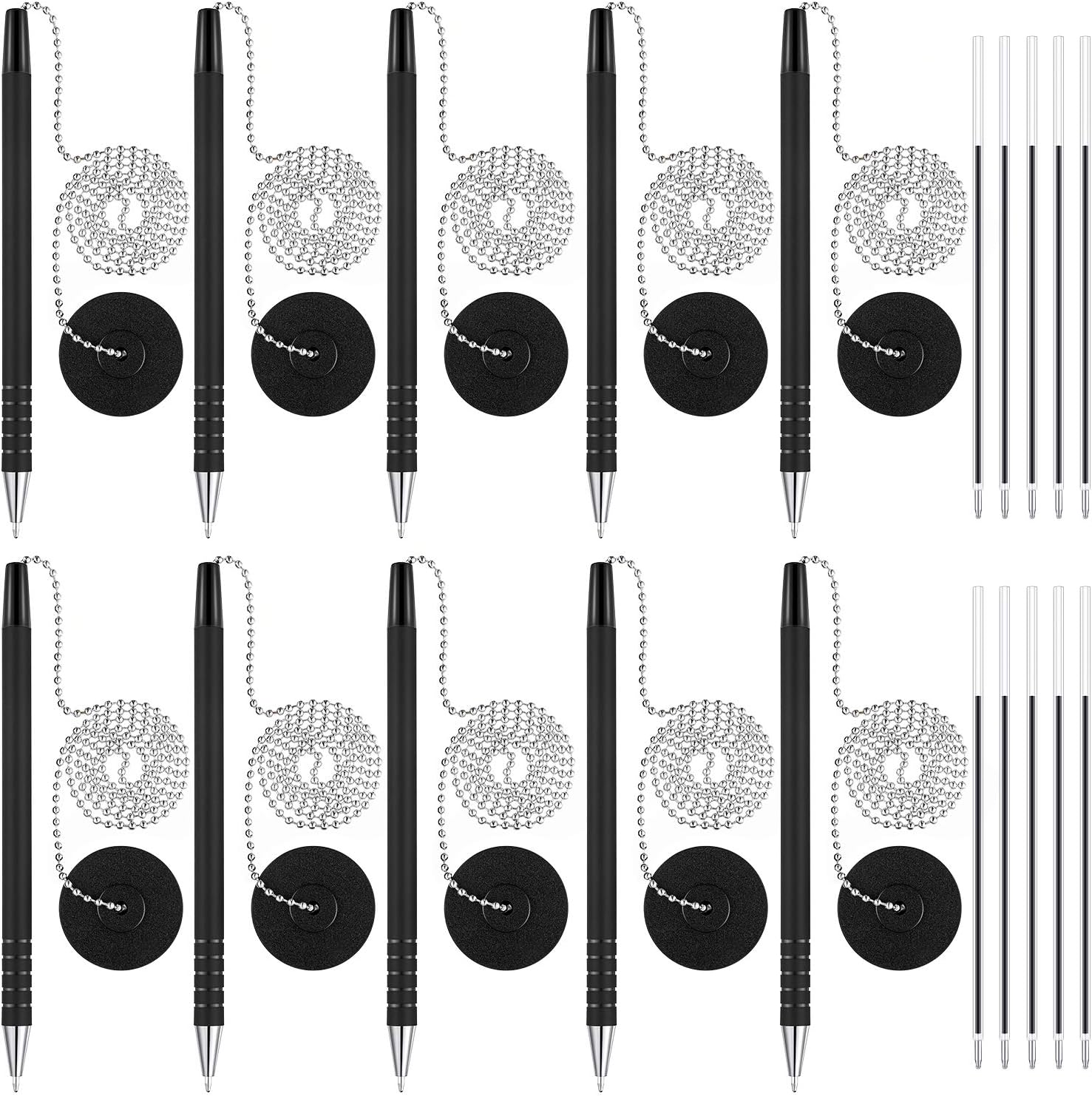 Security Pen Set with Bead Chain and Pen Holder, Desktop