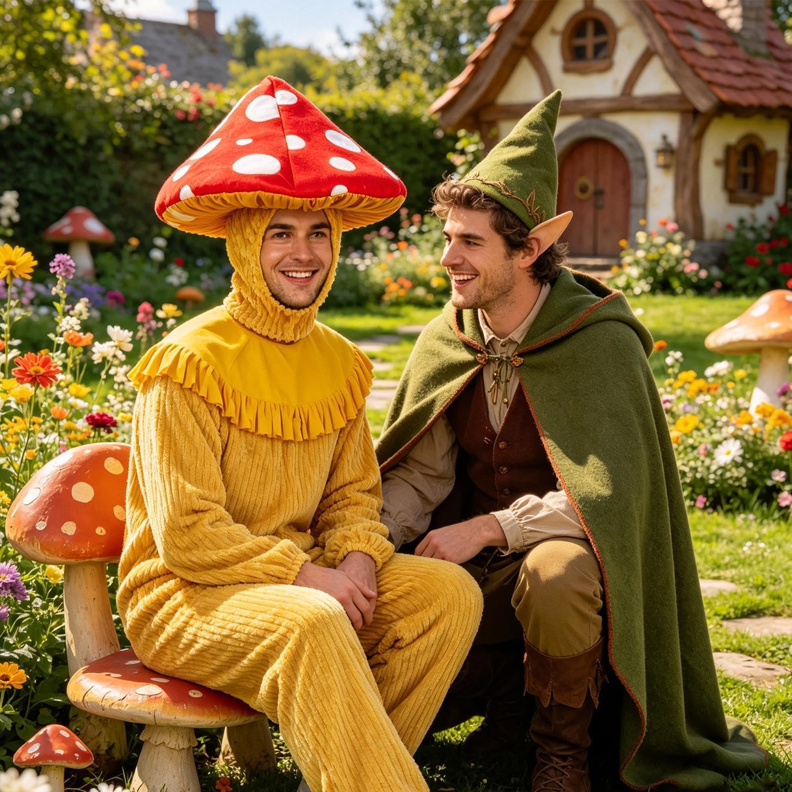 Strój Grzyba Dla Kobiet Uniseksowe Urocze, Zabawne Sztruksowe Odzież na | Strój Grzyba Onesie Na Występy Sceniczne, Sesje Zdjęciowe, Maskarady, Karnawał oraz Imprezy Cosplay
