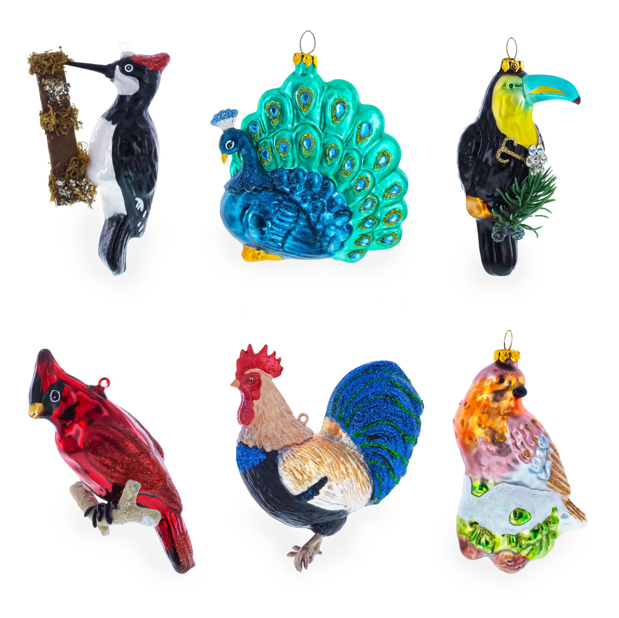 Amazon.co.jp: Red Cardinal Bird Encased in Glass Ball Christmas