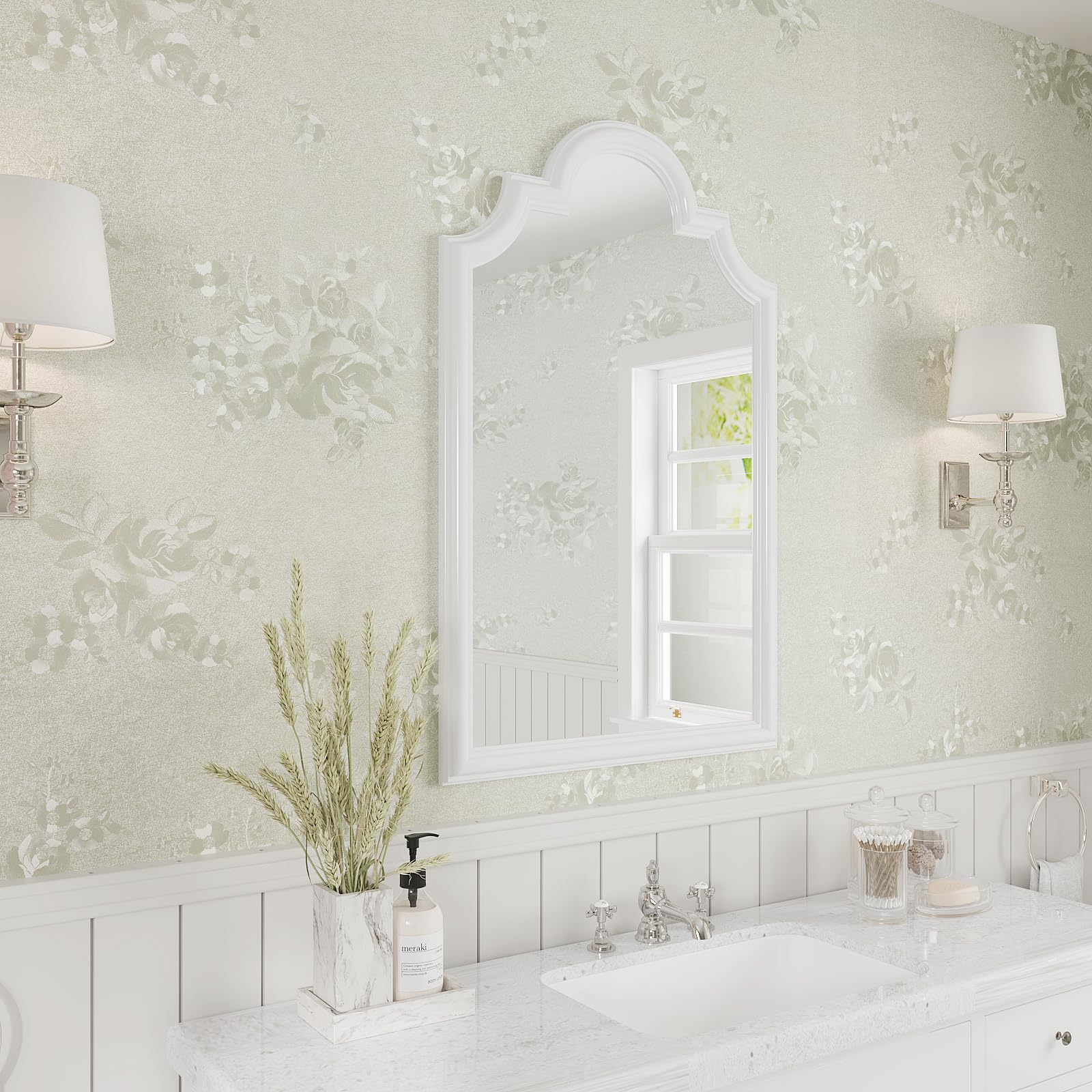 VEELIKE Textured Beige Rose Wallpaper Embossed Floral Wallpaper Cream Contact Paper Peel and Stick Beige Vinyl Wrap for Furniture Sticker Patterned Sticky Back Plastic Bedroom Living Room 40cm×300cm - Image 4
