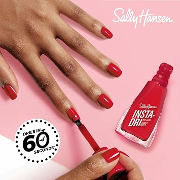 Sally Hansen Insta-Dri Nail Polish | Quick Dry, Long Lasting, Streak-Free Shine | Opaque, Glittery | 565 Powerslide | Black with White Glitter Nail Color