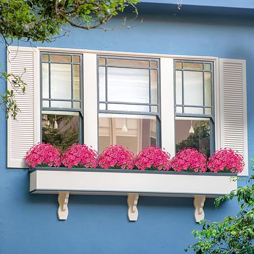 Miniatura 2 de Flores artificiales para exteriores, 21 paquetes resistentes a los rayos UV, plantas de plástico de seda sintética, flores de seda sintética, para