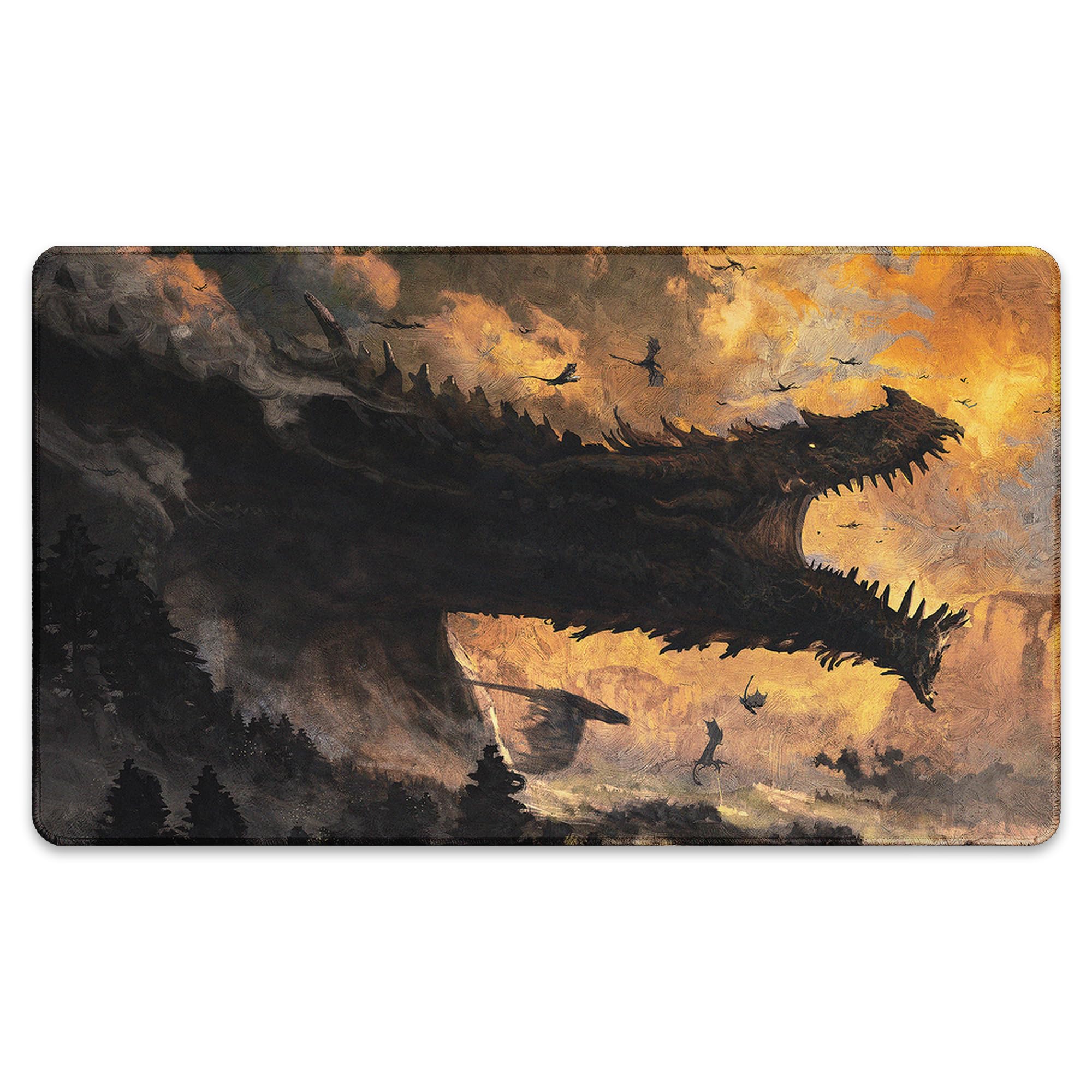 Ancalagon The Black (Bords Cousus) - Tapis de Jeu Le Seigneur des Anneaux - Compatible avec Les Tapis de Jeu Magic: The Gathering - Jouez à MTG, Yugioh, TCG - Designs Originaux