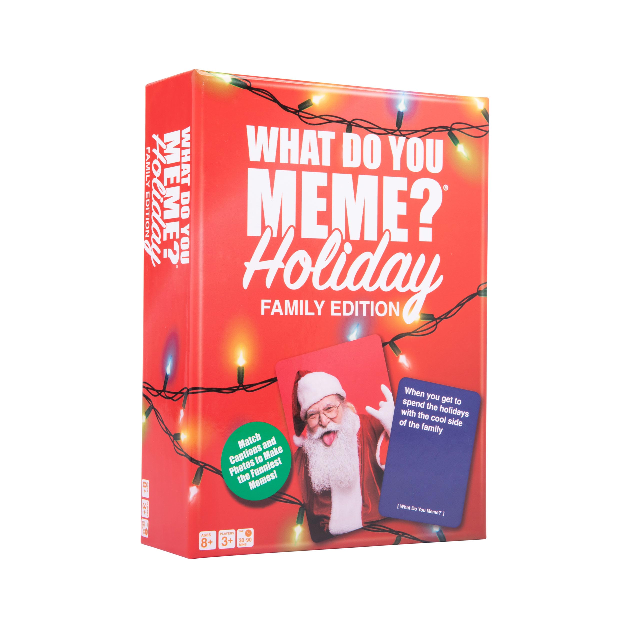 WHAT DO YOU MEME? Holiday Family Edition by Relatable, Holiday Games Expansion Pack, Christmas Party Game, Includes 30 Photo Cards and 90 Caption Cards