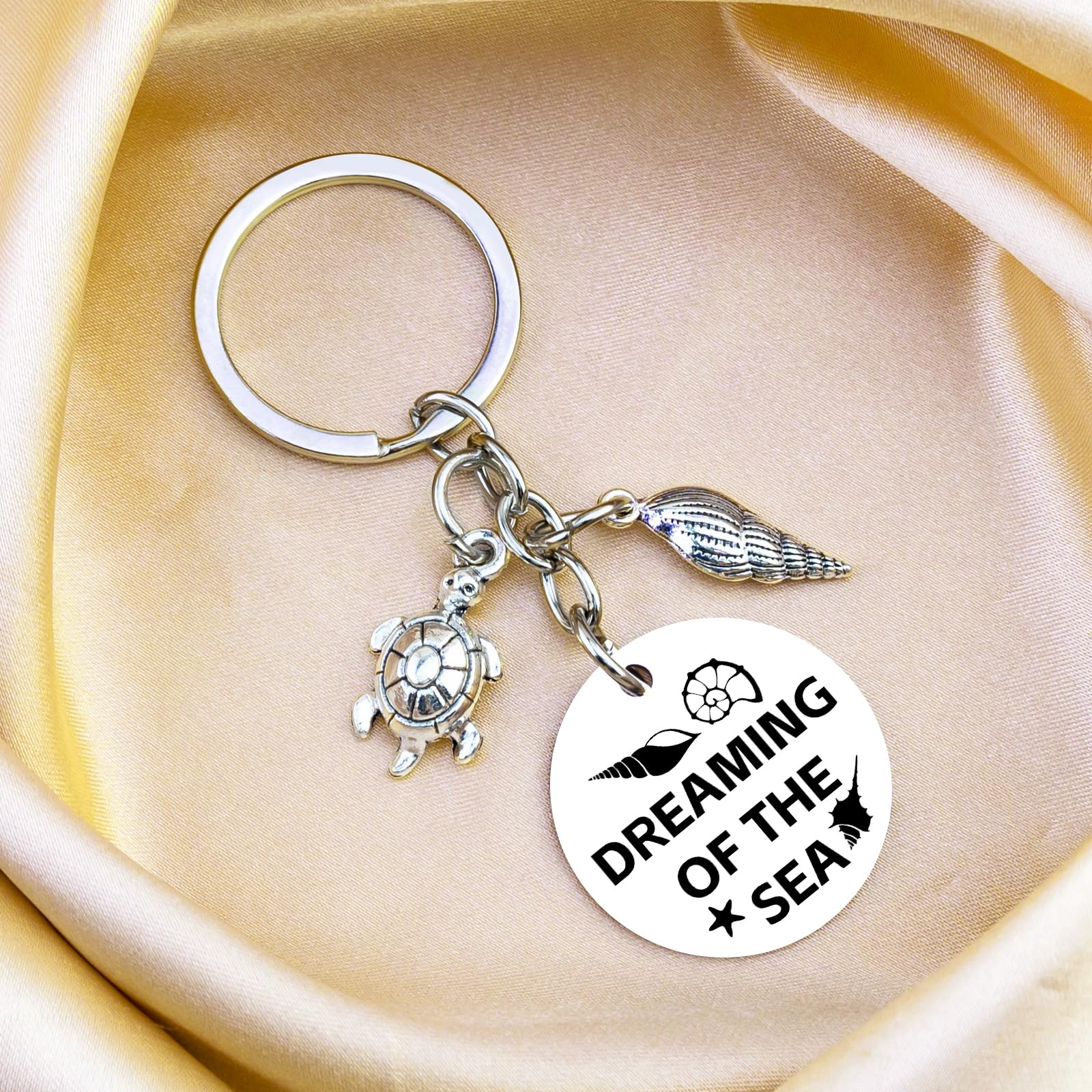 Ikacvb Beach Gifts For Women Friend Unique Ocean Gifts For Beach Lovers Woman Girls Summer Beachy Themed Gift Ideas Conch Turtle Keychain Accessory Birthday Graduation Stuff