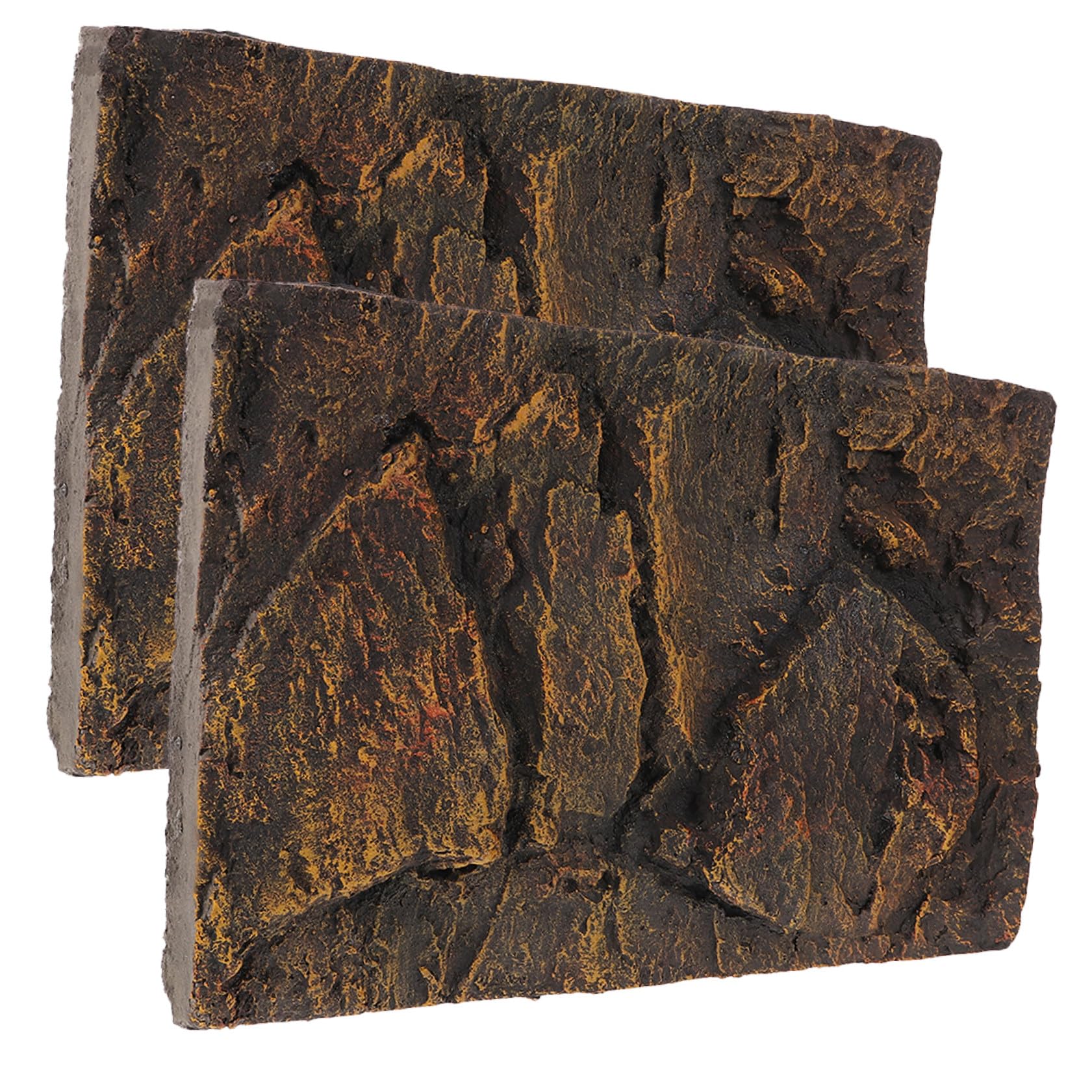 DOITOOL Panel de Reptil para Terrario y Acuario de Tortugas en PU 3D, Pack de 2 Piezas Diseño Estable y Aspecto Natural para Ambientación de Escenarios