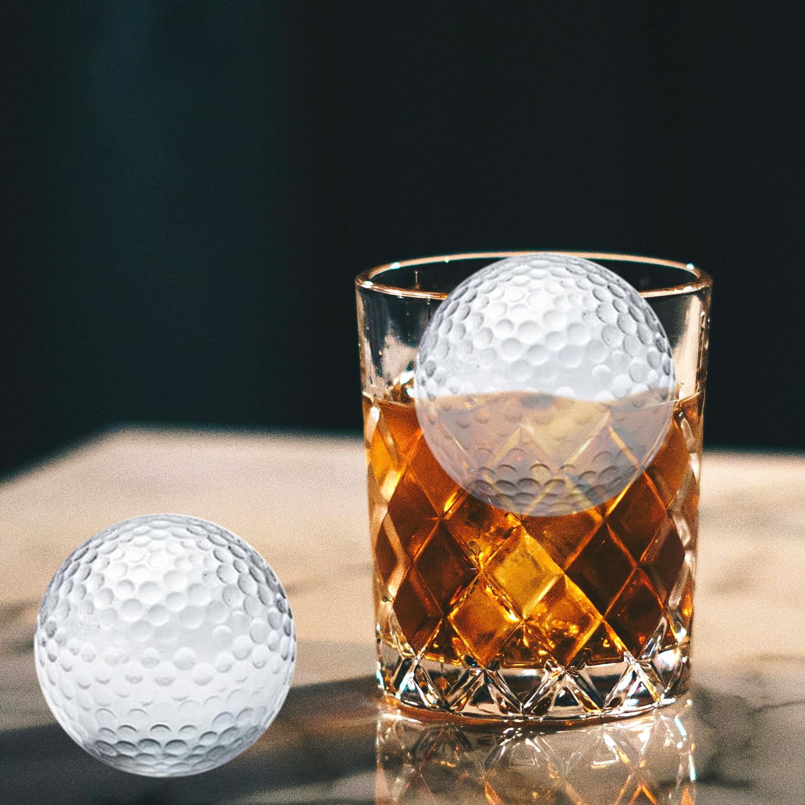 Golfball-Eiswürfelform Aus Silikon – Macht 6 Runde Eisbälle, Inkl. Trichter, Für Cocktails & Whisky