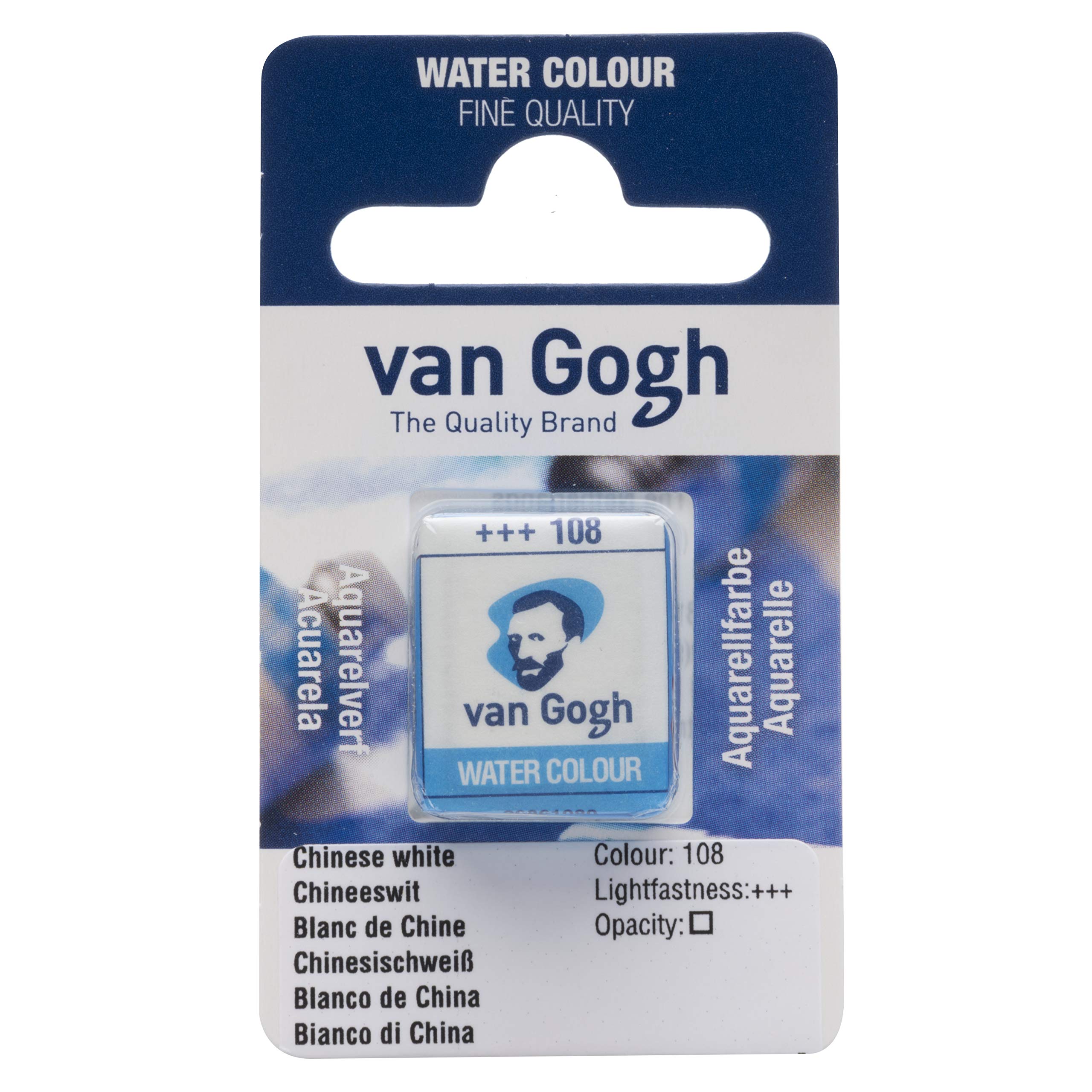 Van Gogh Watercolour Paint, Half Pan, Chinese White 108