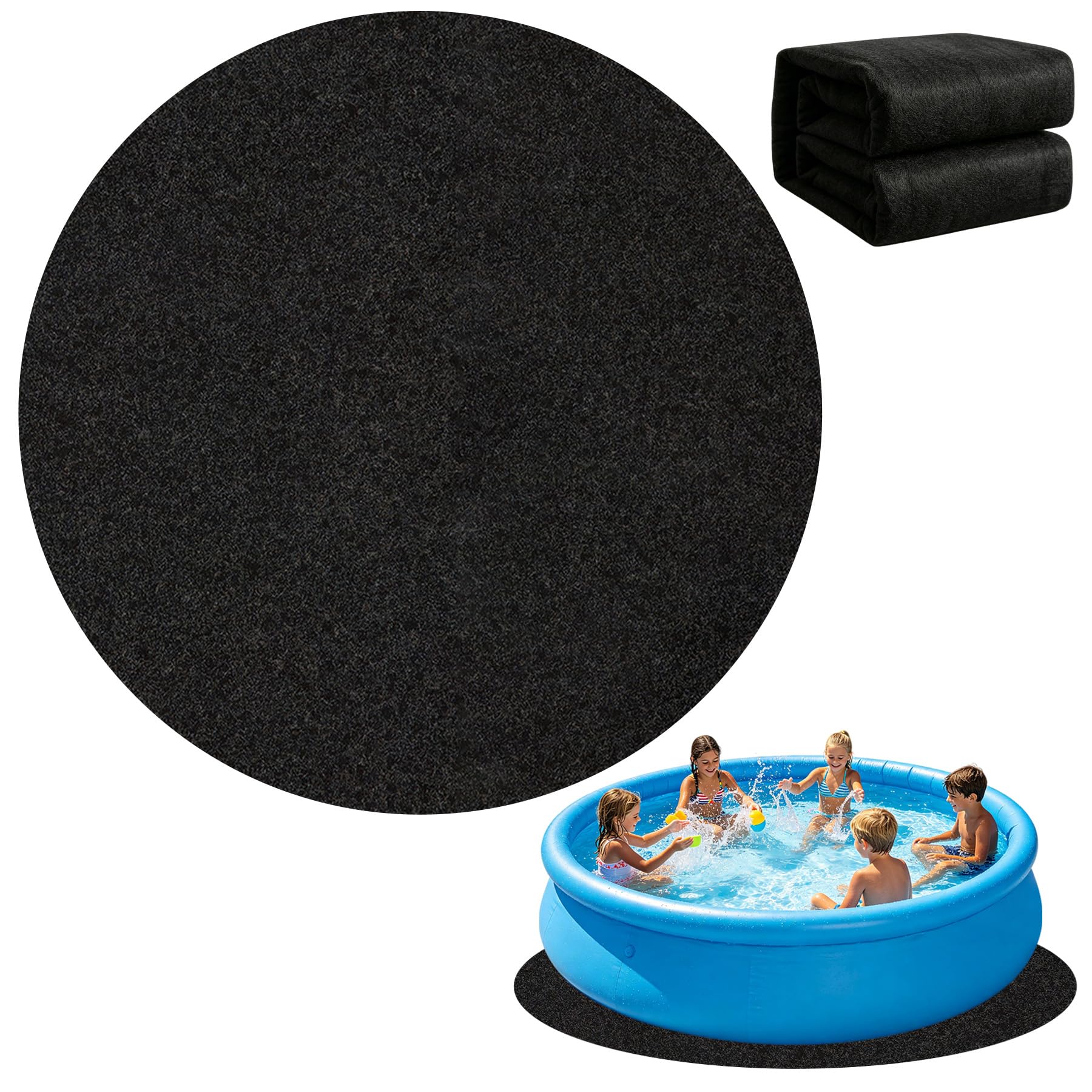 TZEKING 4m Pool Unterlage Runde,Bodenplane für Pools,Poolmatte Bodenschutzplane für Aufstellpool & Whirlpool,rutschfeste & wasserdichte Unterlage für Gartenpool, Reißfeste Poolunterlage