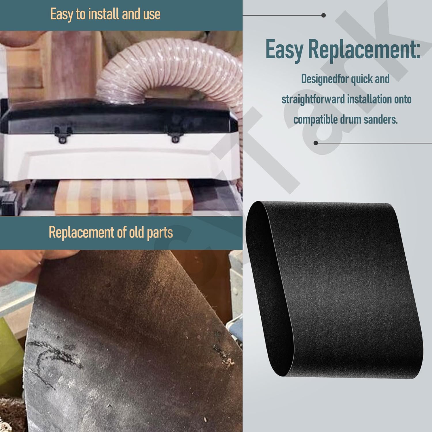 Drum Sander Replacement Conveyor Feed Belt Compatible With JET & Performax 16-32 Plus Drum Sander, Size: 16-1/4" x 43-1/2"