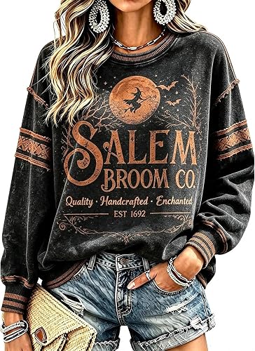 Halloweentown Sweatshirt Crew Neck Witch Oversized Sweatshir