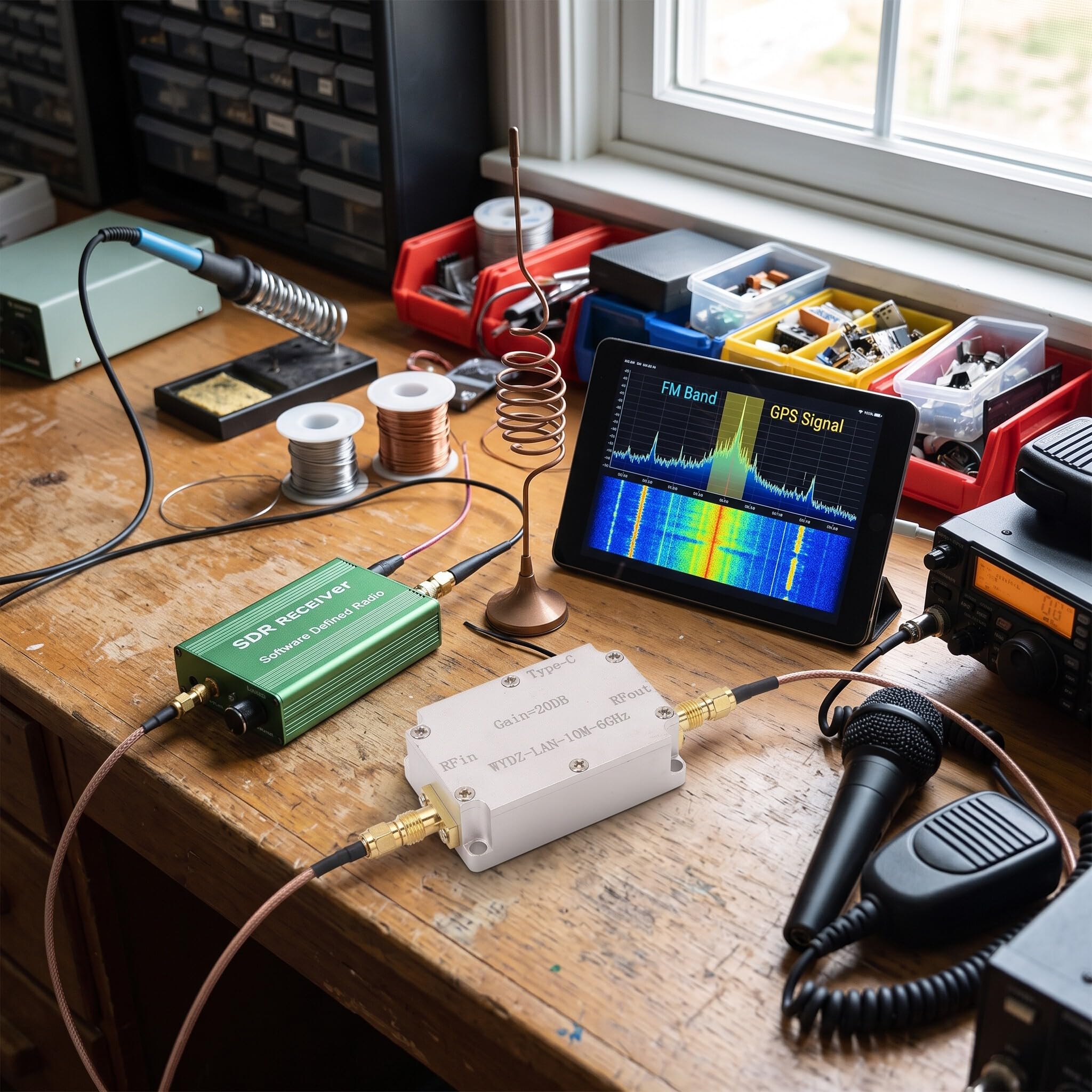 Amplificador RF de alta planitud 10M-6GHz 20DB Ganancia LNA RF Drives Receptor Amplificador de bajo ruido para radio FM