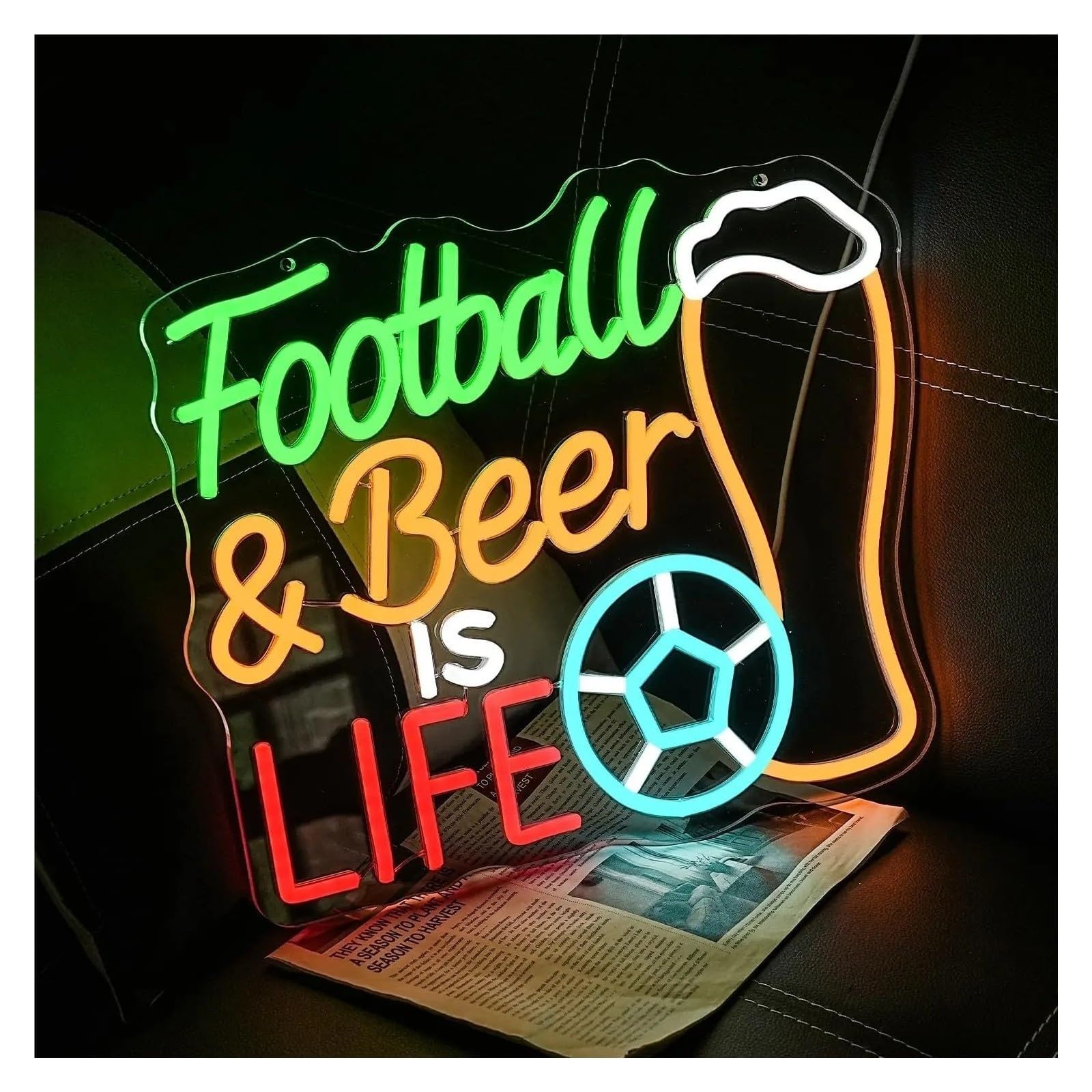 Decoración Lámparas Football Beer Is Life Letreros De Neón
