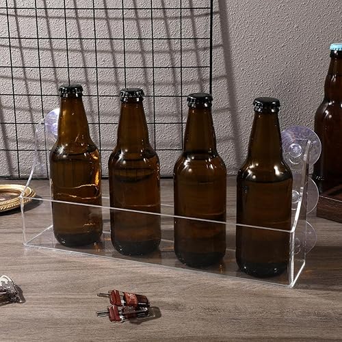 Miniatura 6 de DOITOOL Organizador de estante para refrigerador con ventosa, estante de almacenamiento de acrílico transparente para refrigerador para refrigerador