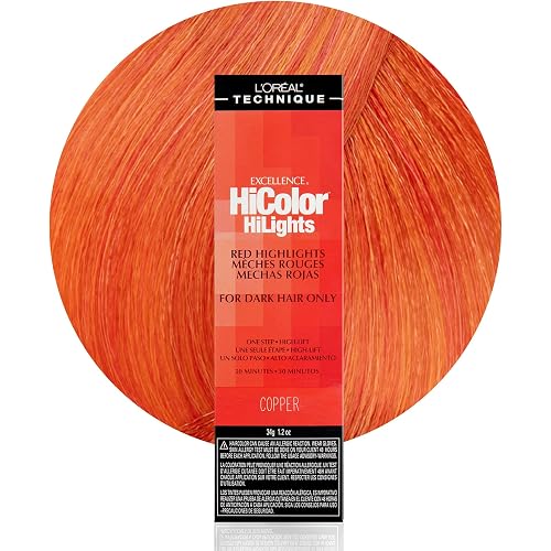 L'Oréal Technique HiColor Red HiLights - Permanent Hair Color for Dark Hair, Intense Red Highlights, No Pre-Lightening Required, Rich, No-Drip Crème, Quick Processing Time, Color Resists Fading