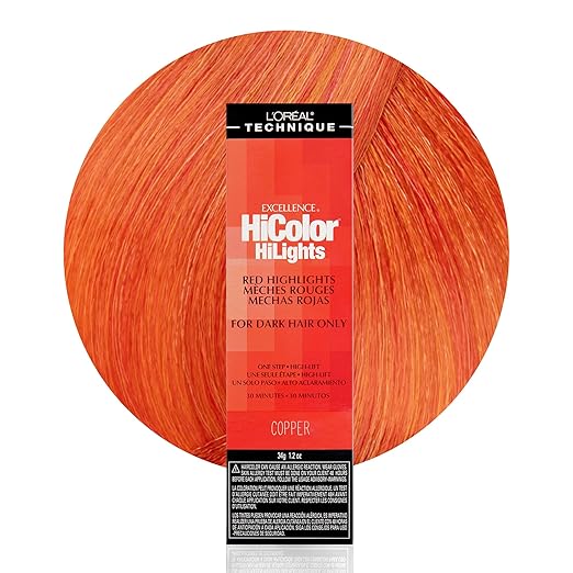 L'Oréal Technique HiColor Red HiLights Permanent Hair Color for Dark Hair | Intense Red Highlights | No Pre-Lightening Required | Rich, No-Drip Creme | Quick Processing Time | Red