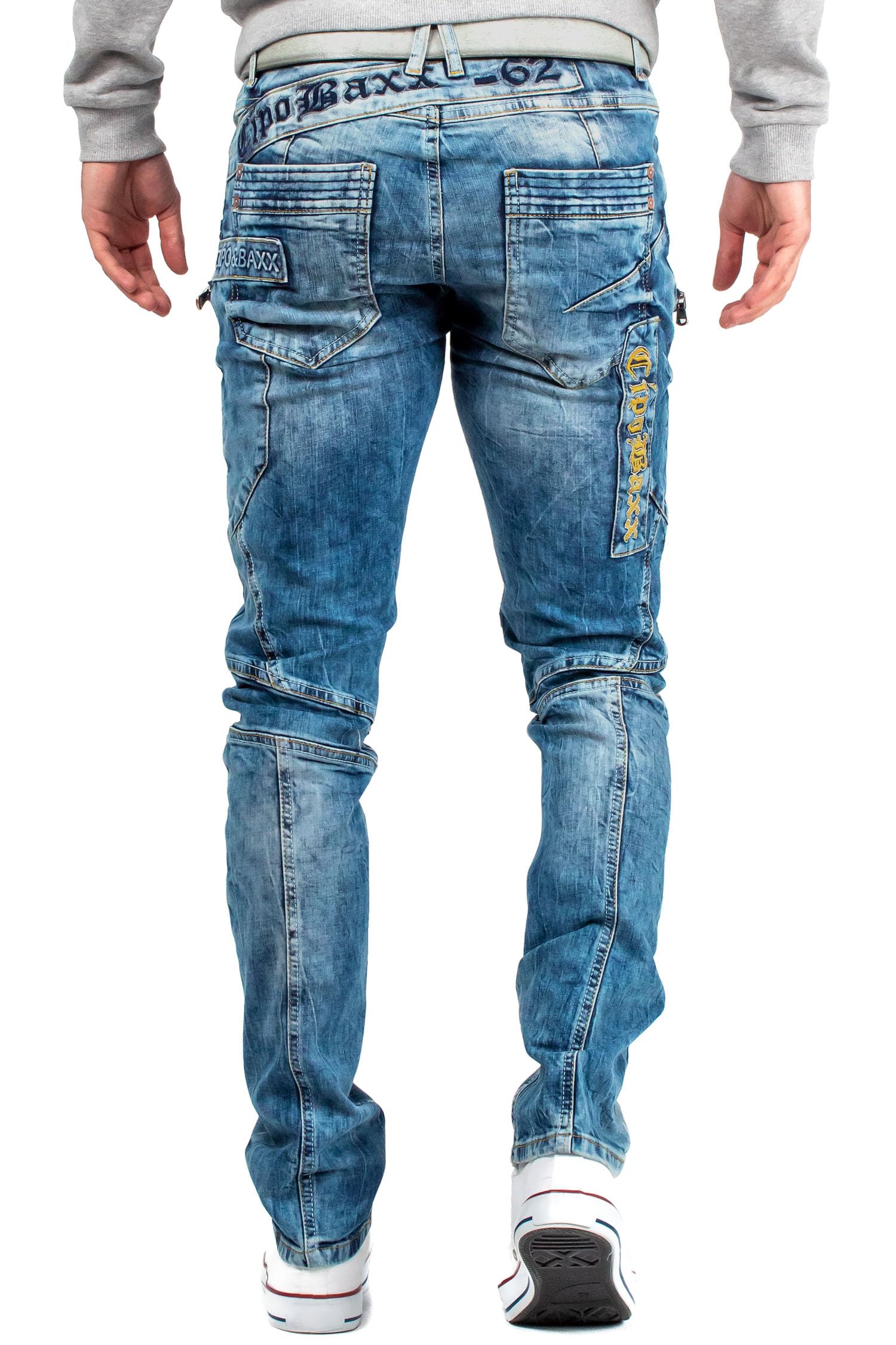 & Baxx Męskie dżinsy na czas wolny spodnie Clubwear Style Denim Disco Dope