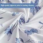 Martha Stewart Rideau de douche de jardin de Martha Floral botanique imprimé rideau de douche en coton pour salle de bain, Spa qualité moderne rideaux de douche Taille standard, 72x72 bleu