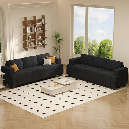 Miniatura 25 de Apicizon Sofá Loveseat Moderno con Sofá Cama de 89", Sofá de Pana de 2 Piezas para Sala de Estar, Sofás Modernos para Salón de Apartamentos, Gris