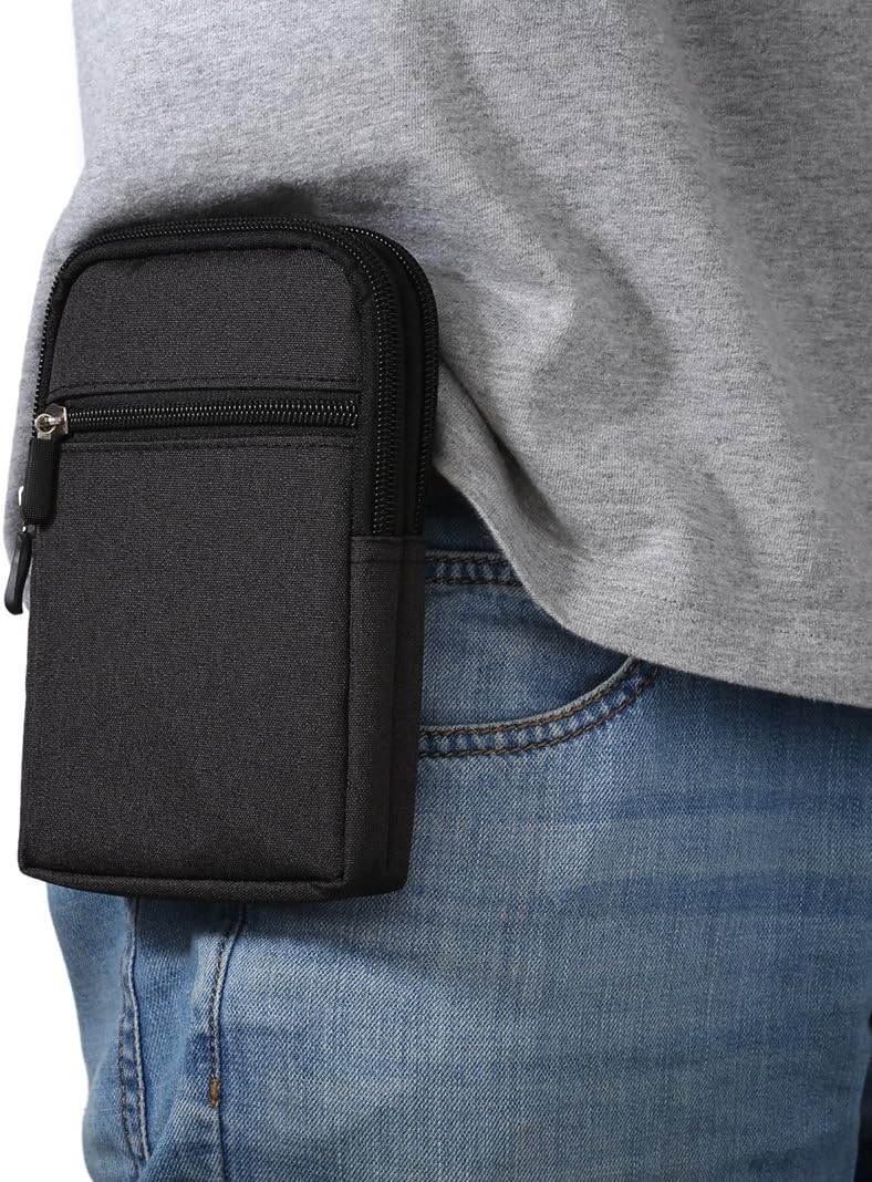 Cell Phone Bag, Moon mood® Universal 6.3 Inch Phone Bag for Men Women Large Square Denim Zipper Card Cash Cellphone Wallet Phone Pouch Waist Hook Holster for iPhone X/8 Plus/8/7 Plus/6S Plus/6 Plus