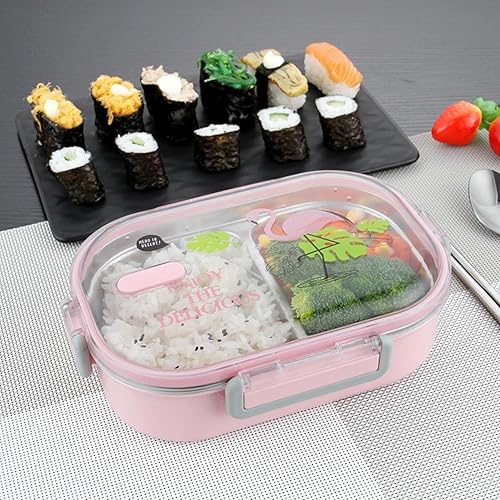 Miniatura 2 de Lonchera Bento con aislamiento térmico de acero inoxidable 304, lonchera térmica de acero inoxidable, estilo ilustración, contenedor a prueba de