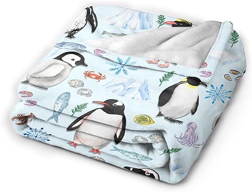 Miniatura 4 de Manta de pingüino, regalos de pingüinos para hombres y mujeres, amantes de los pingüinos, manta de franela de felpa suave, ligera y cálida, para