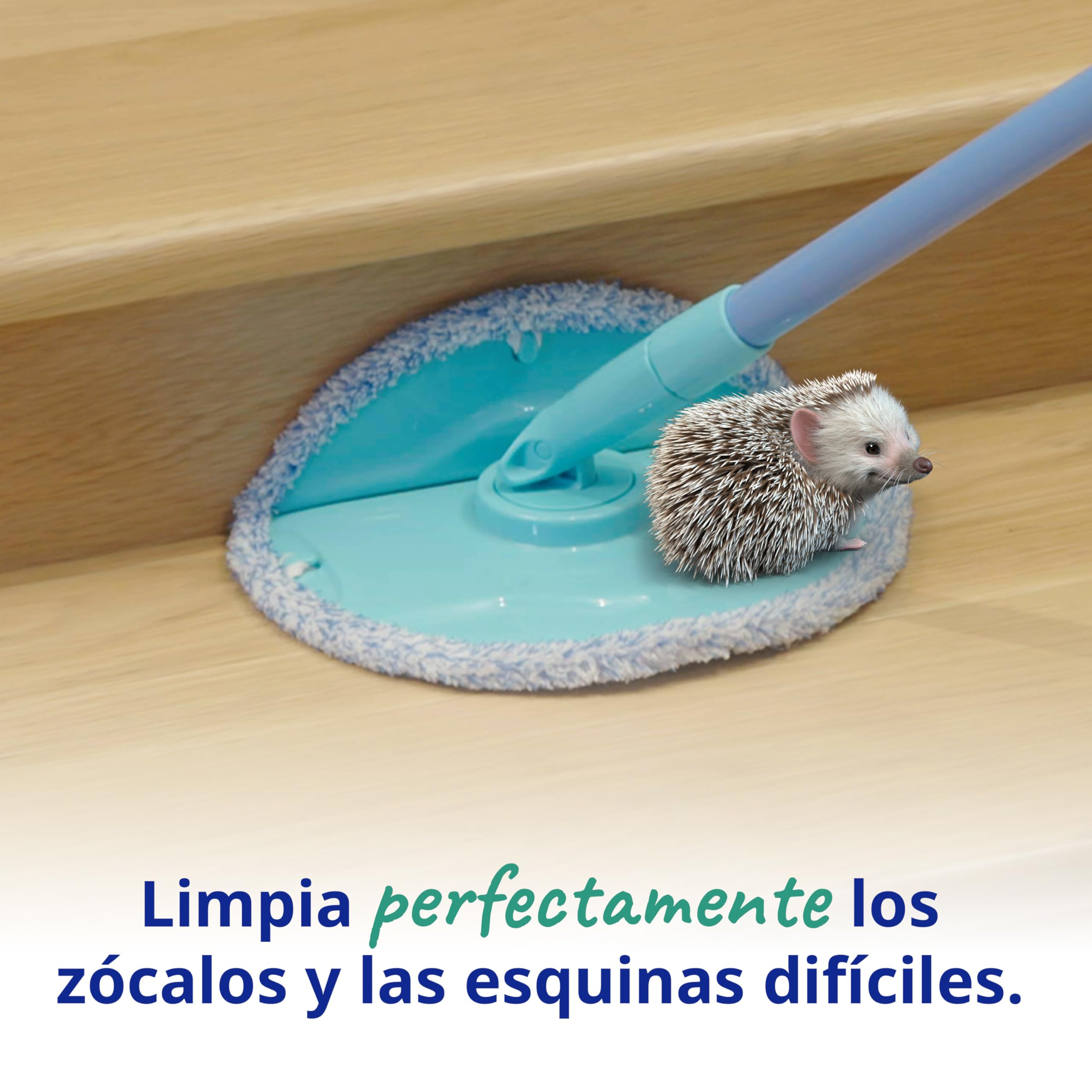Spontex Aqua Revolution System X'tra Set de fregona y cubo | Separa el agua limpia del agua sucia | Limpia suelos laminados, de madera y baldosas | Fregona plana con recambios de microfibra
