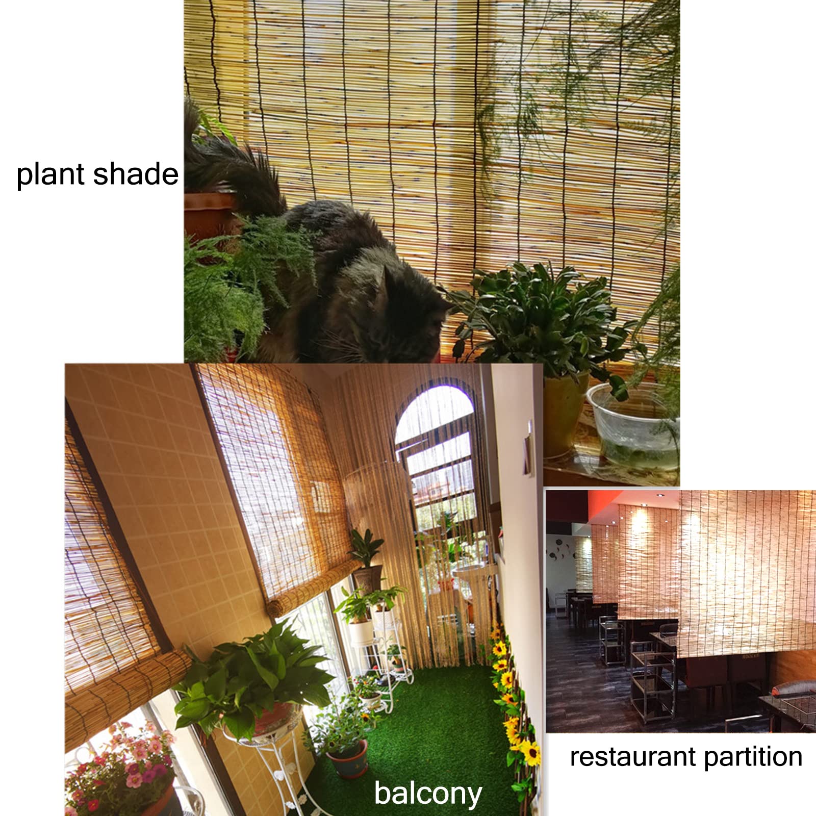 TRGCJGH Natuurlijke Bamboe Blinds, Riet Roll Up BlindsReed-Window Blinds, Bamboe Gordijn, Licht Filtering, Zonnescherm, voor Outdoor Indoor Tuin, Partitie, 47 * 118 TRGCJGH Natuurlijke Bamboe Blinds, Riet Roll Up BlindsReed-Window Blinds, Bamboe Gordijn, Licht Filtering, Zonnescherm, voor Outdoor Indoor Tuin, Partitie, 47 * 118