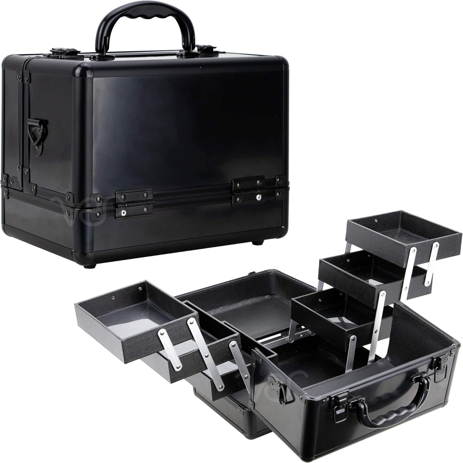 SunRise C0001 3Tier Accordion Trays Makeup Case with