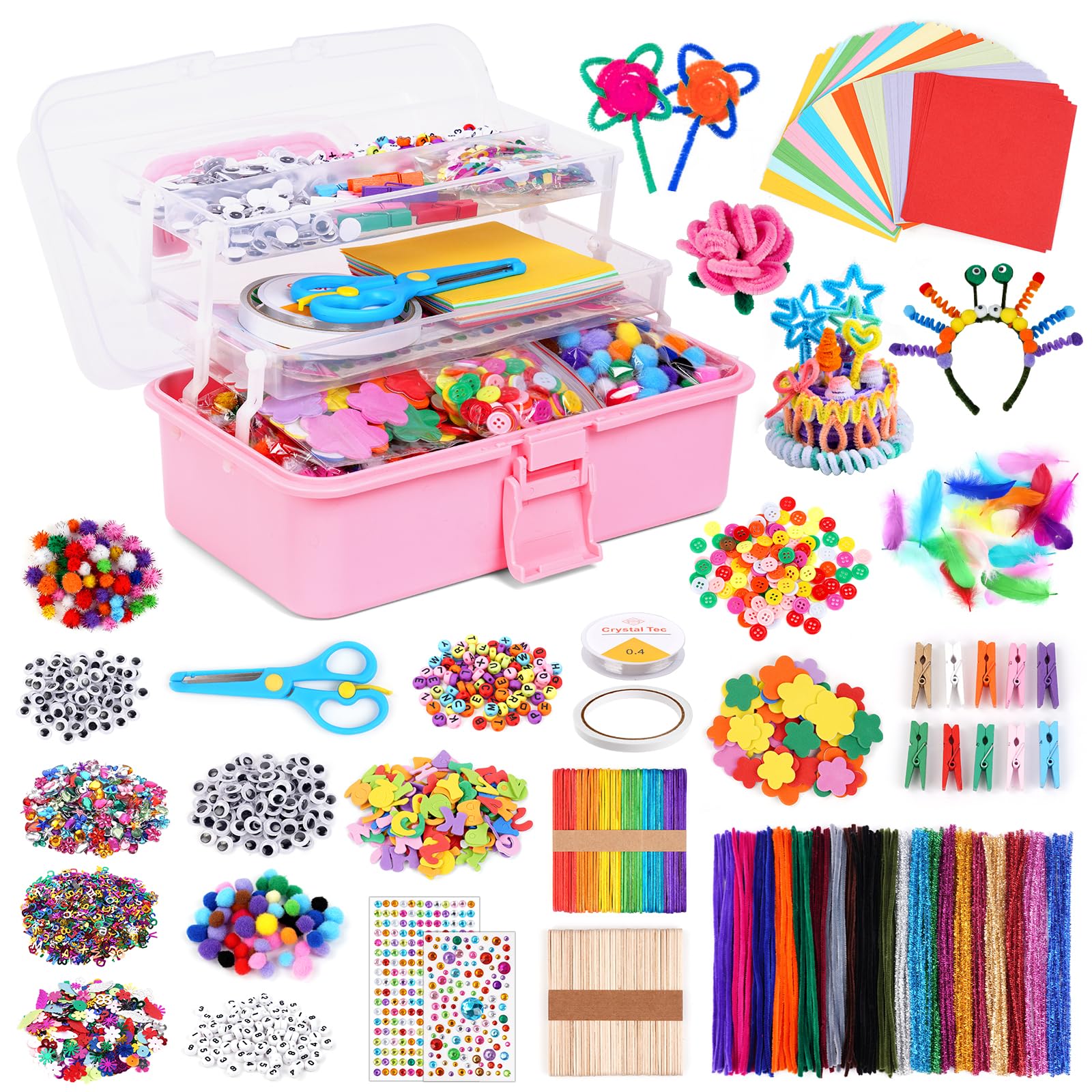 Ainiv Lavoretti Creativi per Bambini, DIY Art Craft Set da 10 Pacchi, Giochi Creativi Kids Mestiere Fai da Te Decorazioni Giocattoli, Giochi Creativi Bambina 3+Anni, Giocattoli Regali Bambini