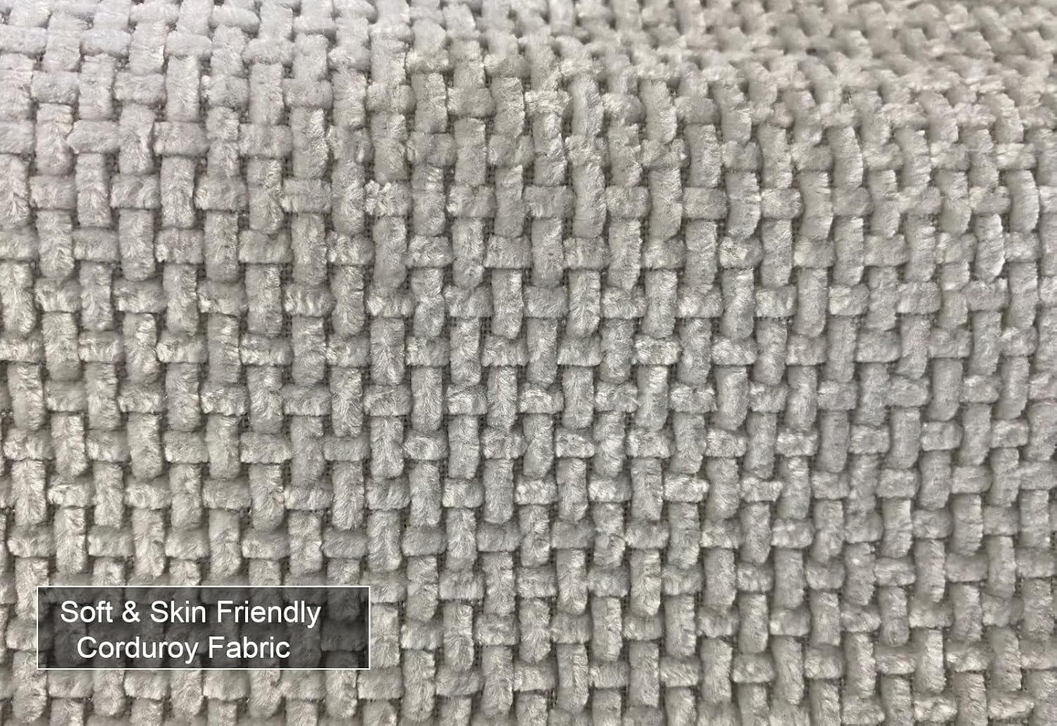 Flesser Deep Seat Sofa Modular Sectional Couch Wide Seat Lovesat Sectional Couch Sleeper 2 Seater Corduroy Couch for Living Room, Apartment, Home Office, Light Gray