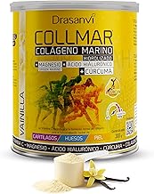Drasanvi COLLMAR Hydrolyzed Marine Collagen + Turmeric with Magnesium, Vitamin C, Hyaluronic Acid for Joint and Muscle Wellness |Max Assimilation 9.355 mg/day | 300g Powder | Vanilla Flavor