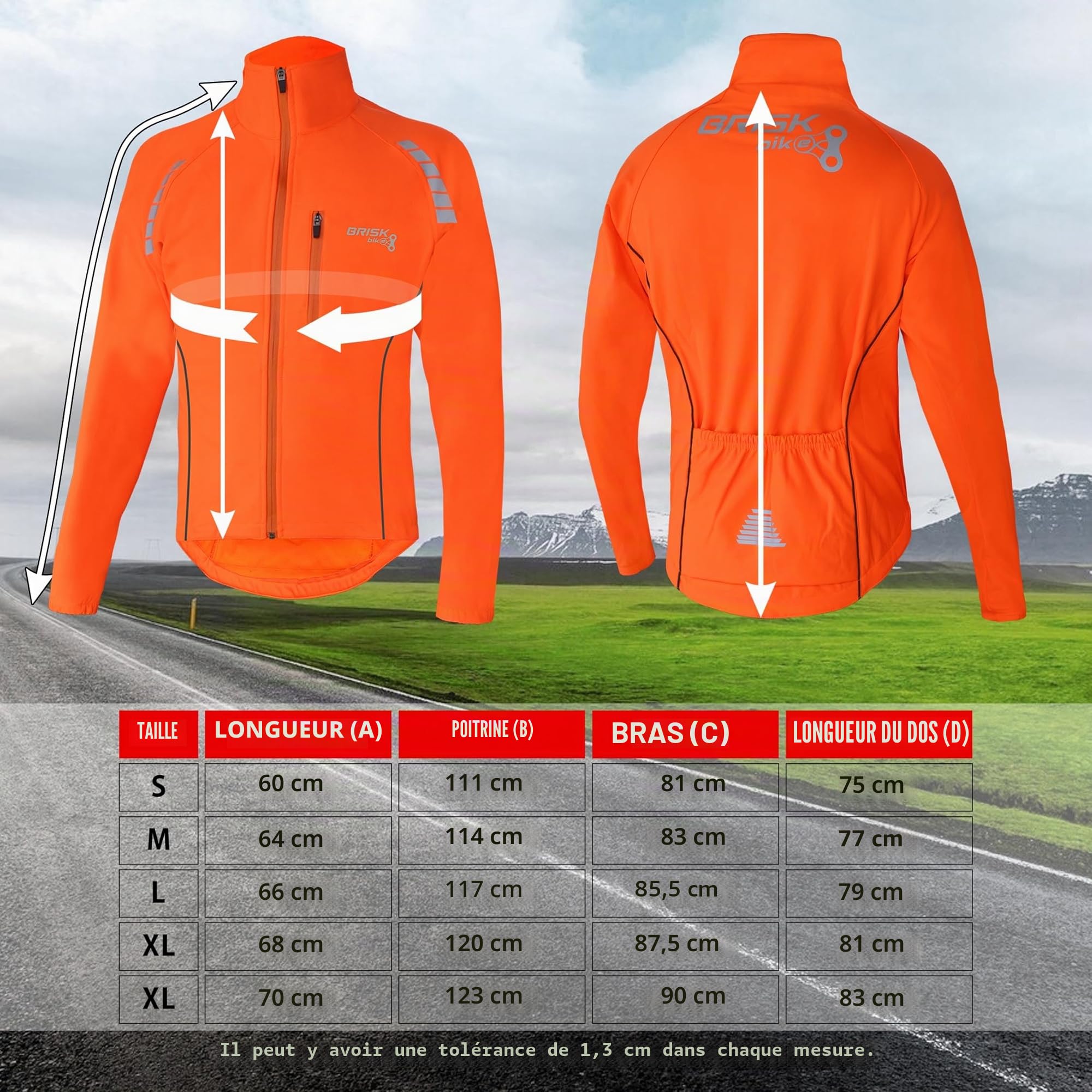 Brisk Bike Veste de cyclisme Veste de course à pied respirante ultra légère