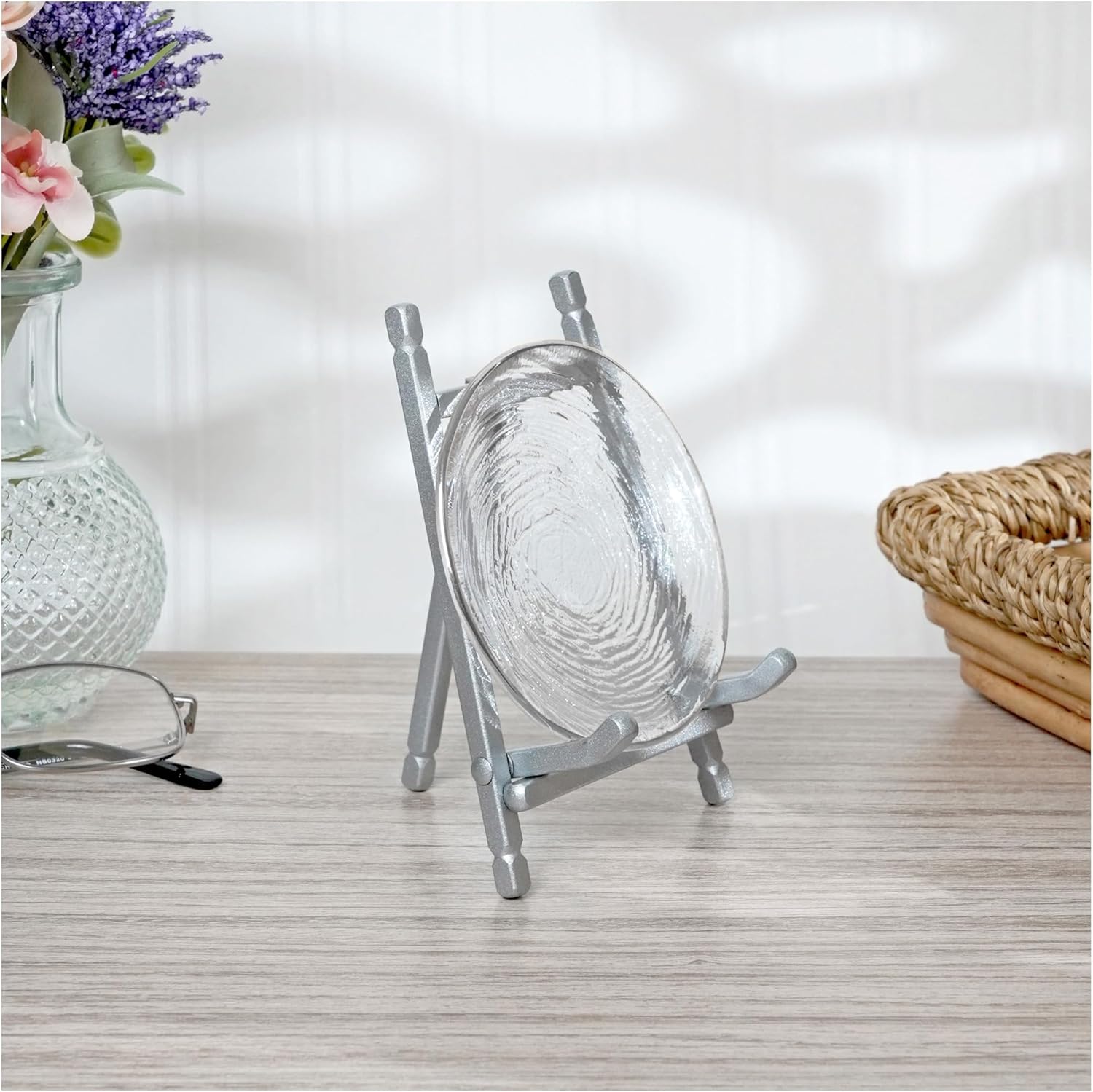 Bard's Satin Silver-toned Metal Easel, 5" H x 3.375" W x 3.5" D, Pack of 6