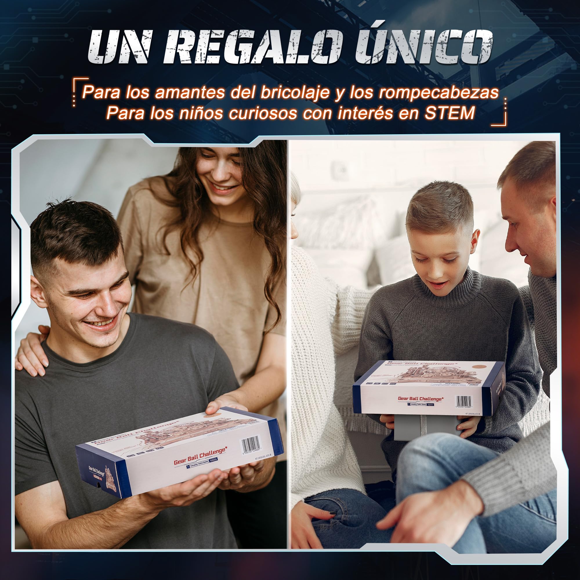 ROBOTIME Gear Ball Challenge EGC01 Puzzle 3D de Madera, Laberinto mecánico de Bola de 653 Piezas con diseño de Mando, Kit DIY para Adultos y Adolescentes 14+