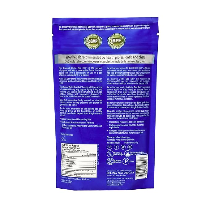 Celtic Sea Salt Fine Ground – Sal Marina Fina 0.5 lb Bolsa Resellable miniatura 3