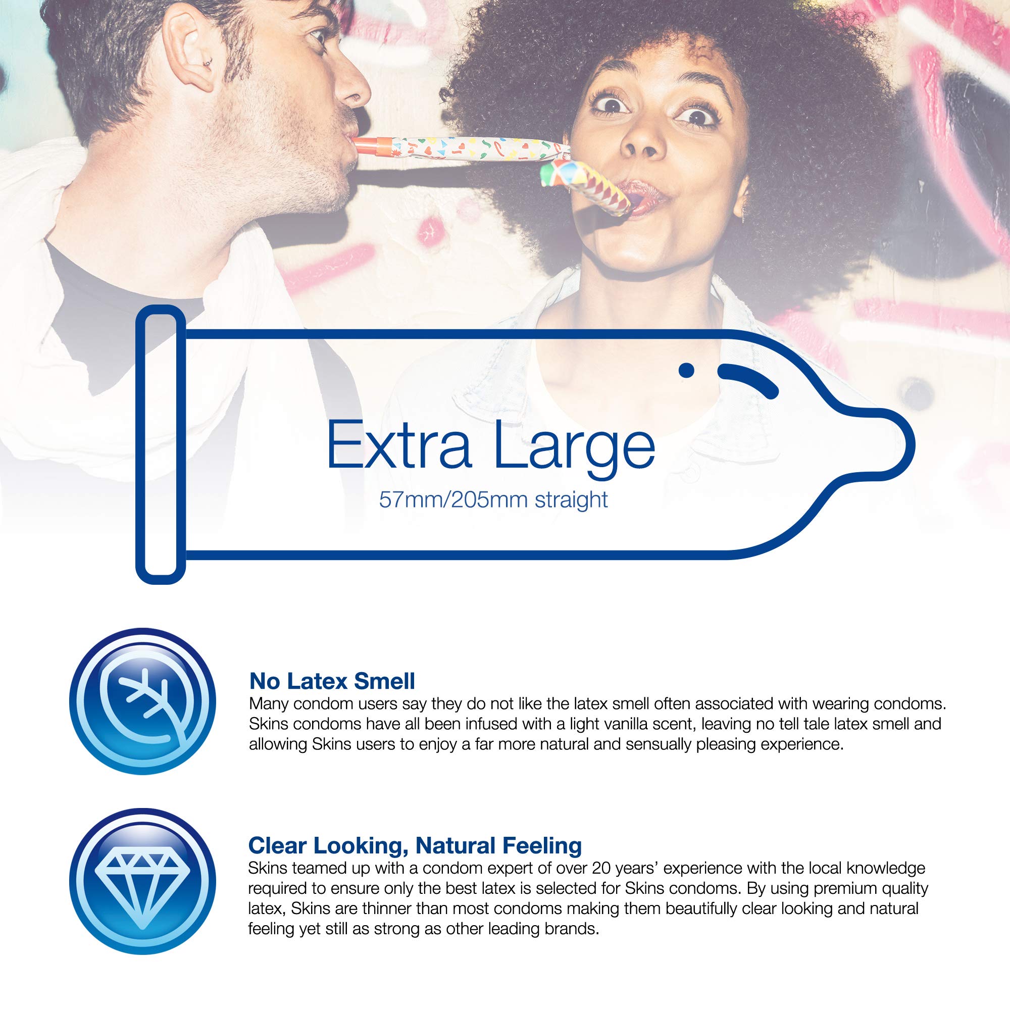 Buy Skins Extra Large Condoms Multipack. No Latex Smell And Extra