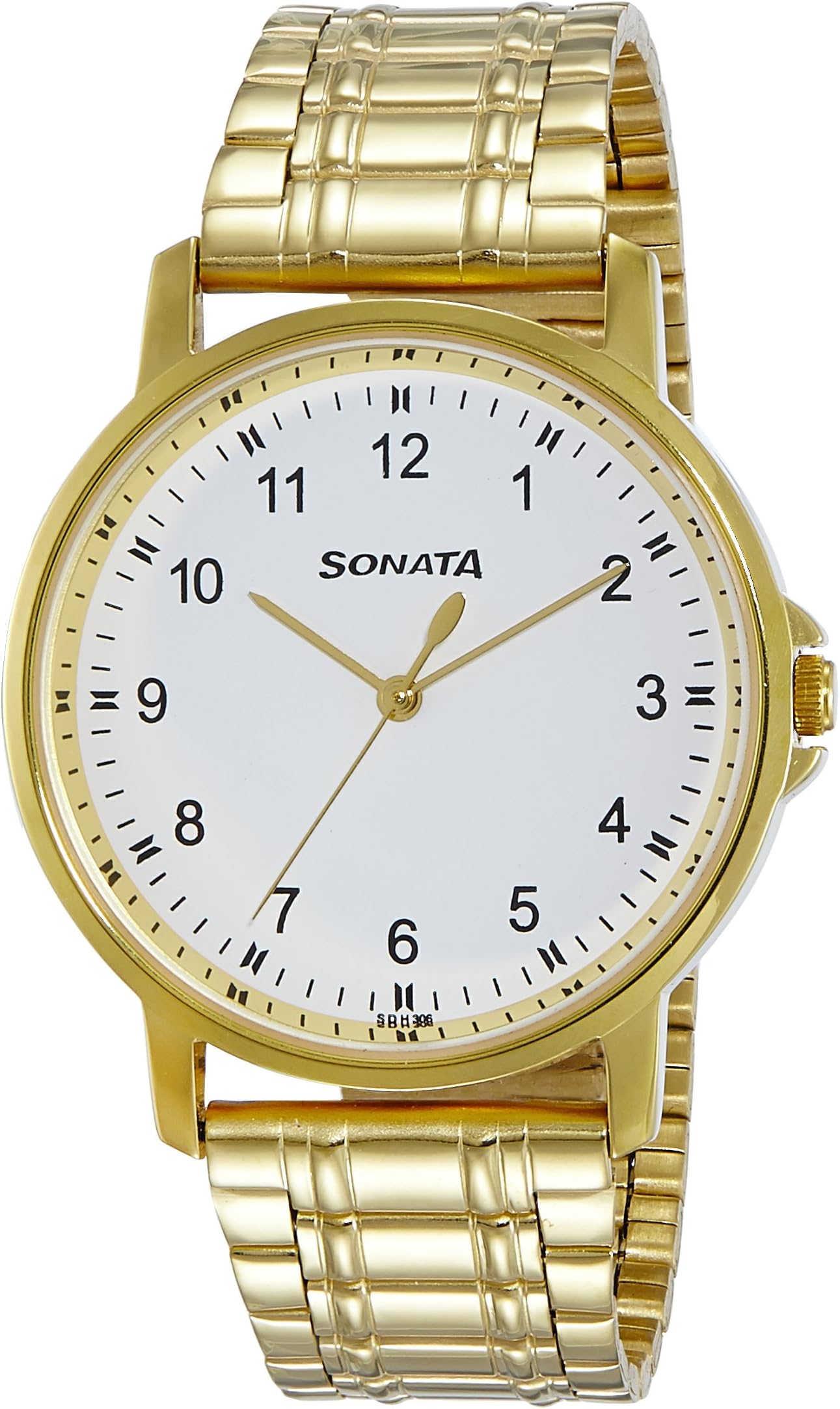Essentials Quartz Analog White Dial Gold Stainless Steel Strap Watch for Men - NT77083YM01