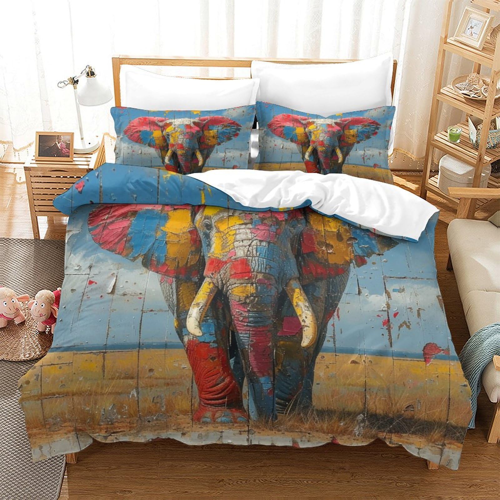 Housse de couette fermeture éclair 260x220 pour lit king size sans couette qui glisse
